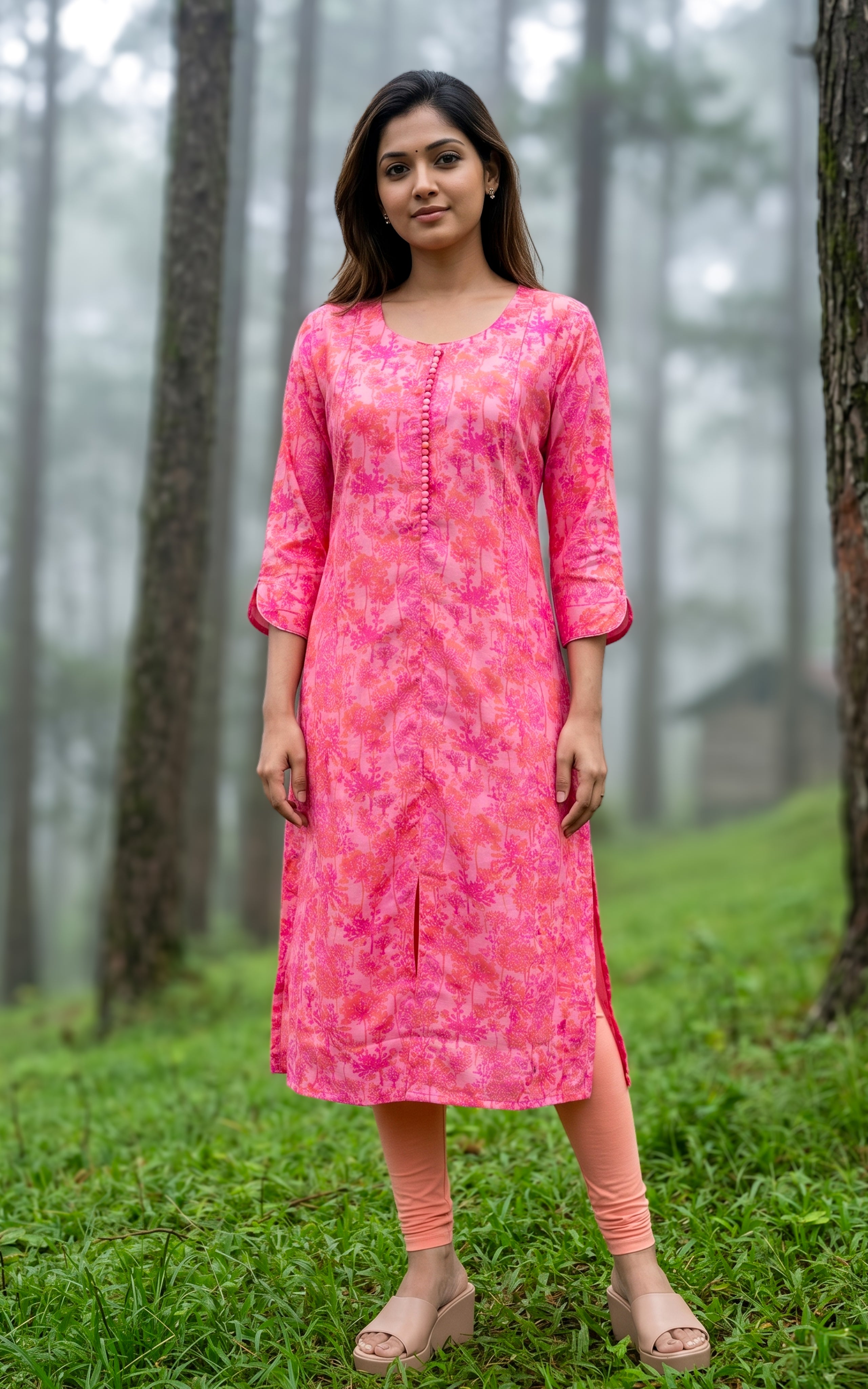 Georgette kurti with cotton lining for women