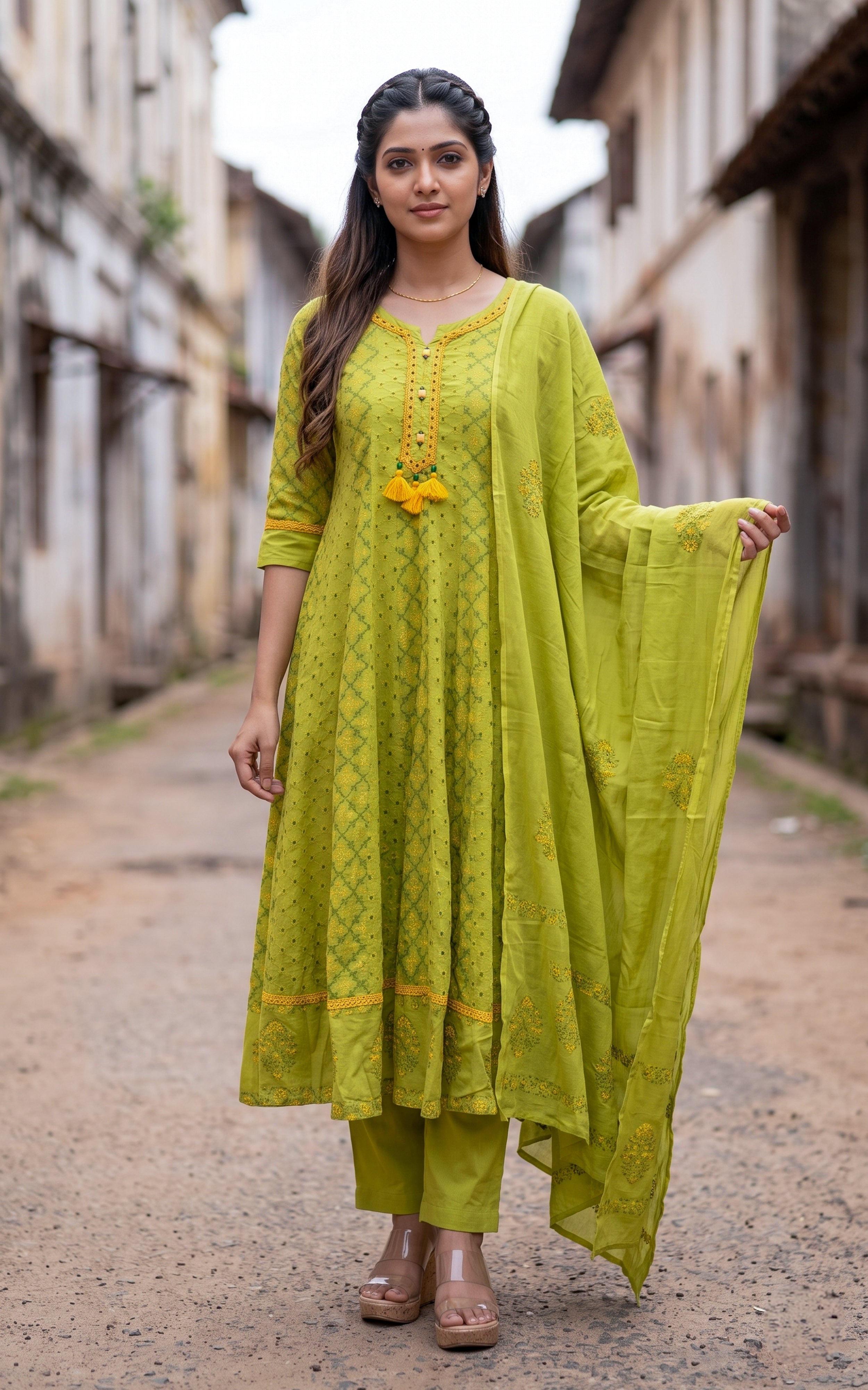 Pagal Nilavu (Kurti+Pant+Dupatta)
