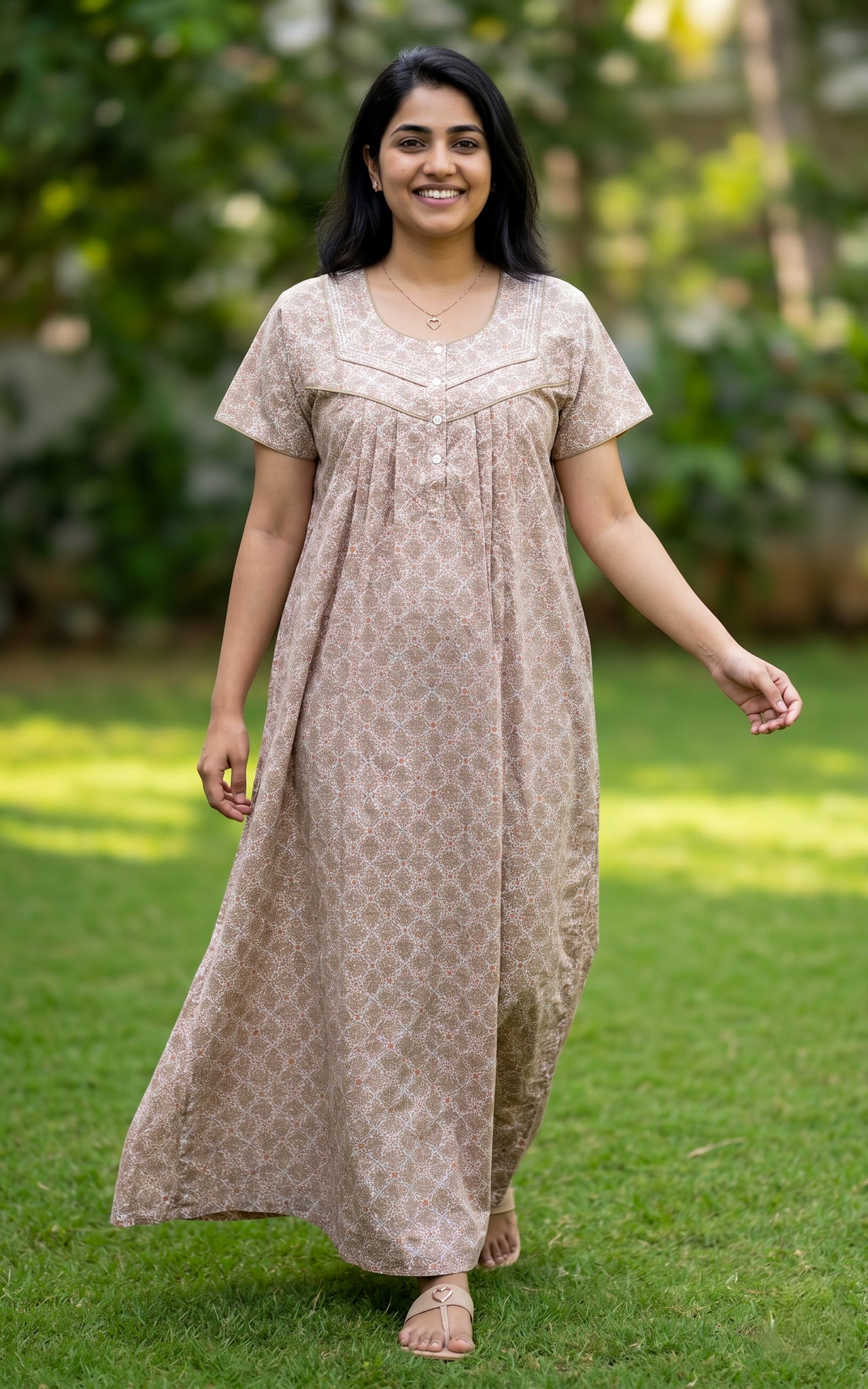 Cotton Straight Fit Nighty-162SS17