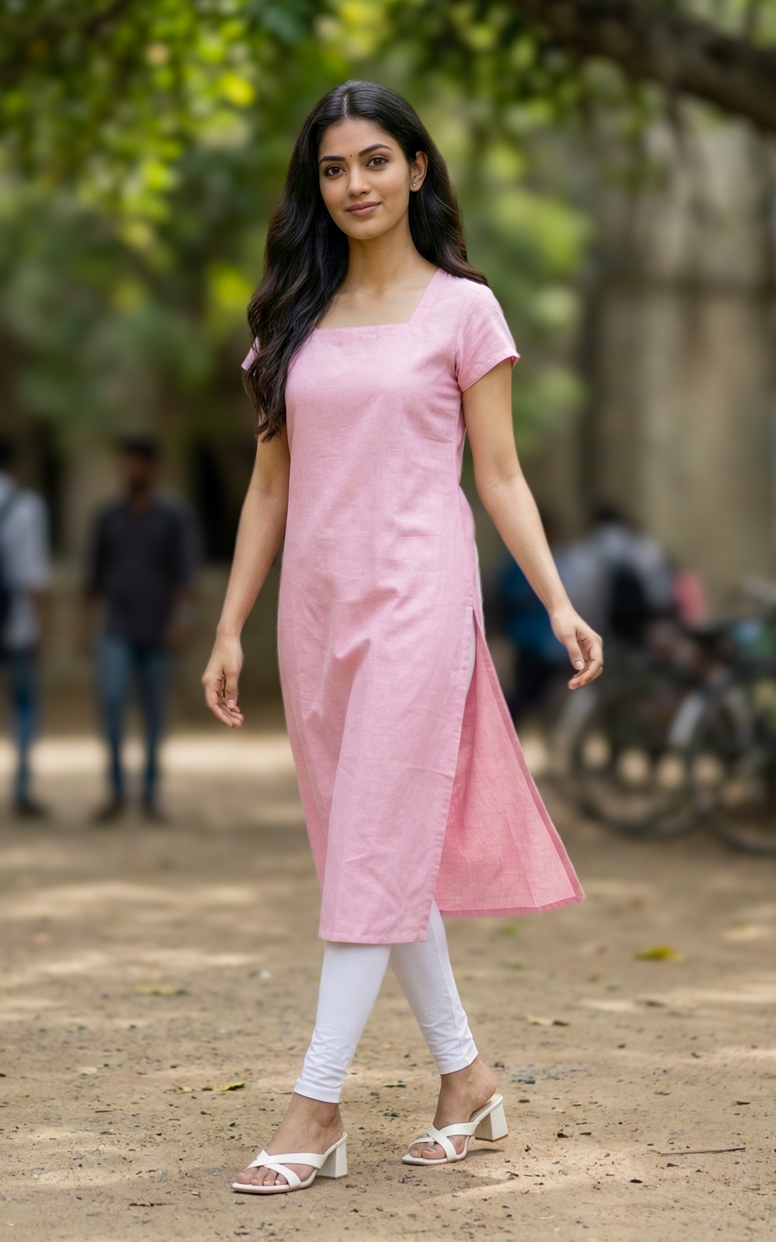 trendy straight cut cotton kurti
modern casual kurti for girls