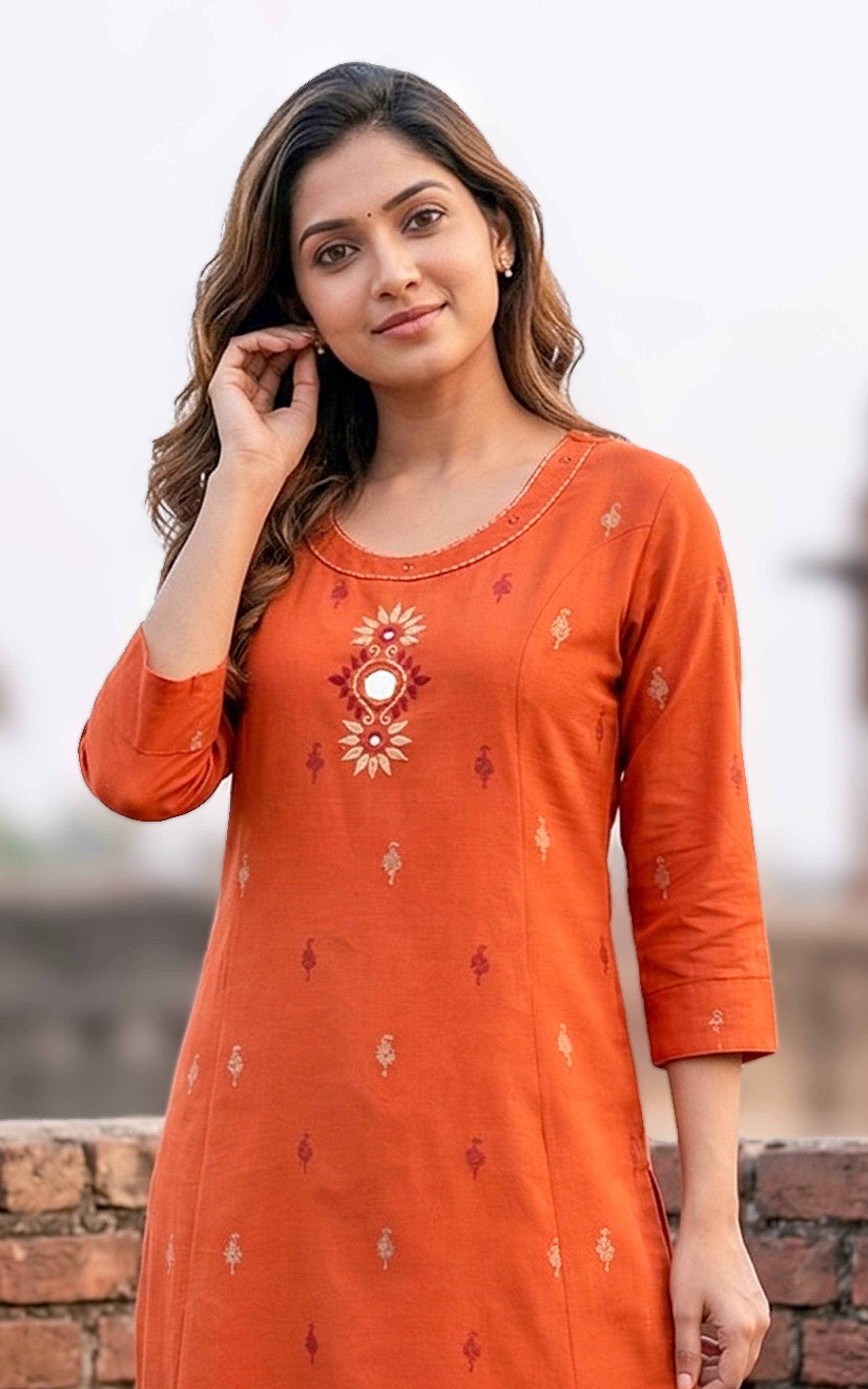 Senbagam Rust (Kurti+Pant)