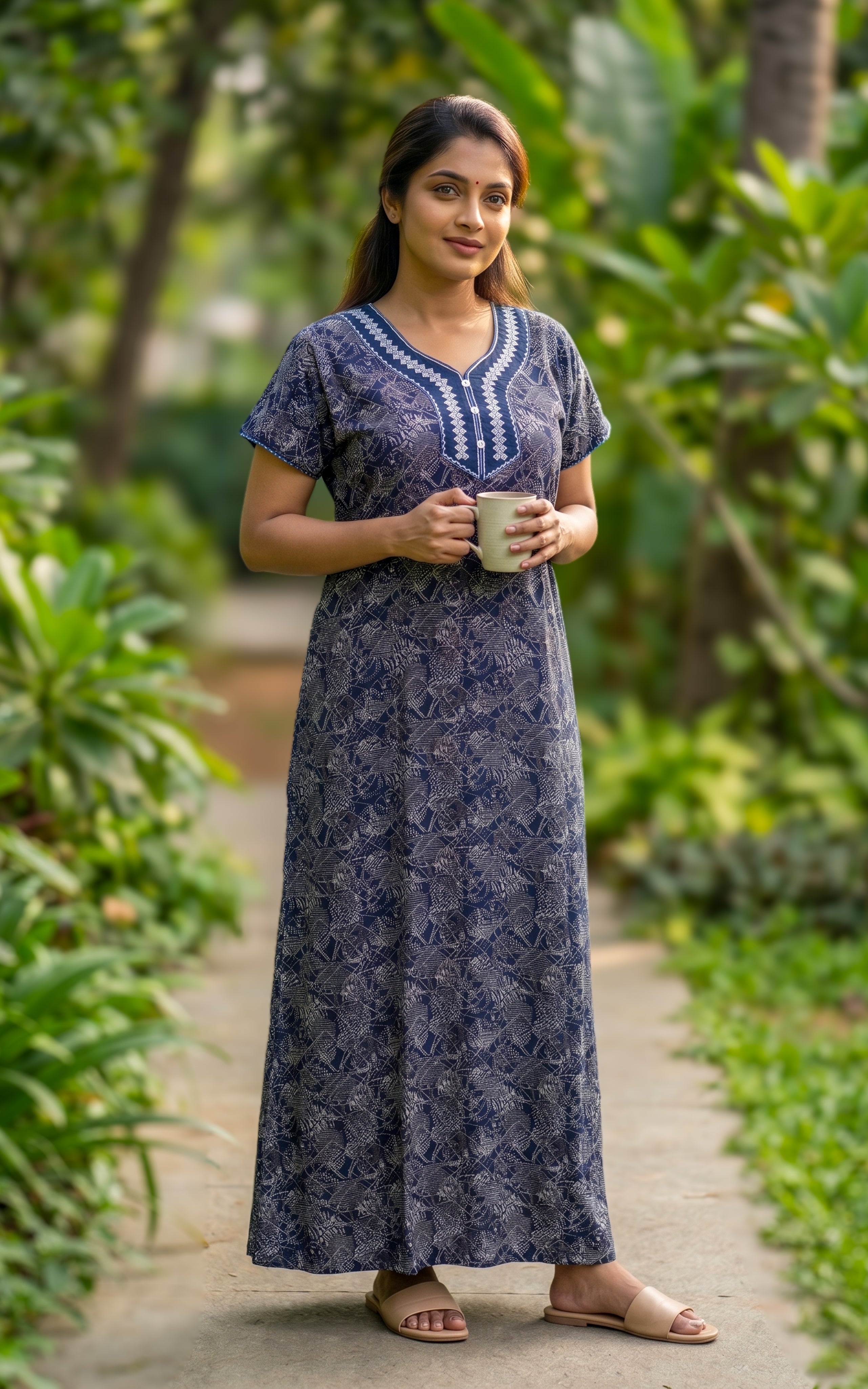 Cotton Straight Fit Nighty-160SS23B