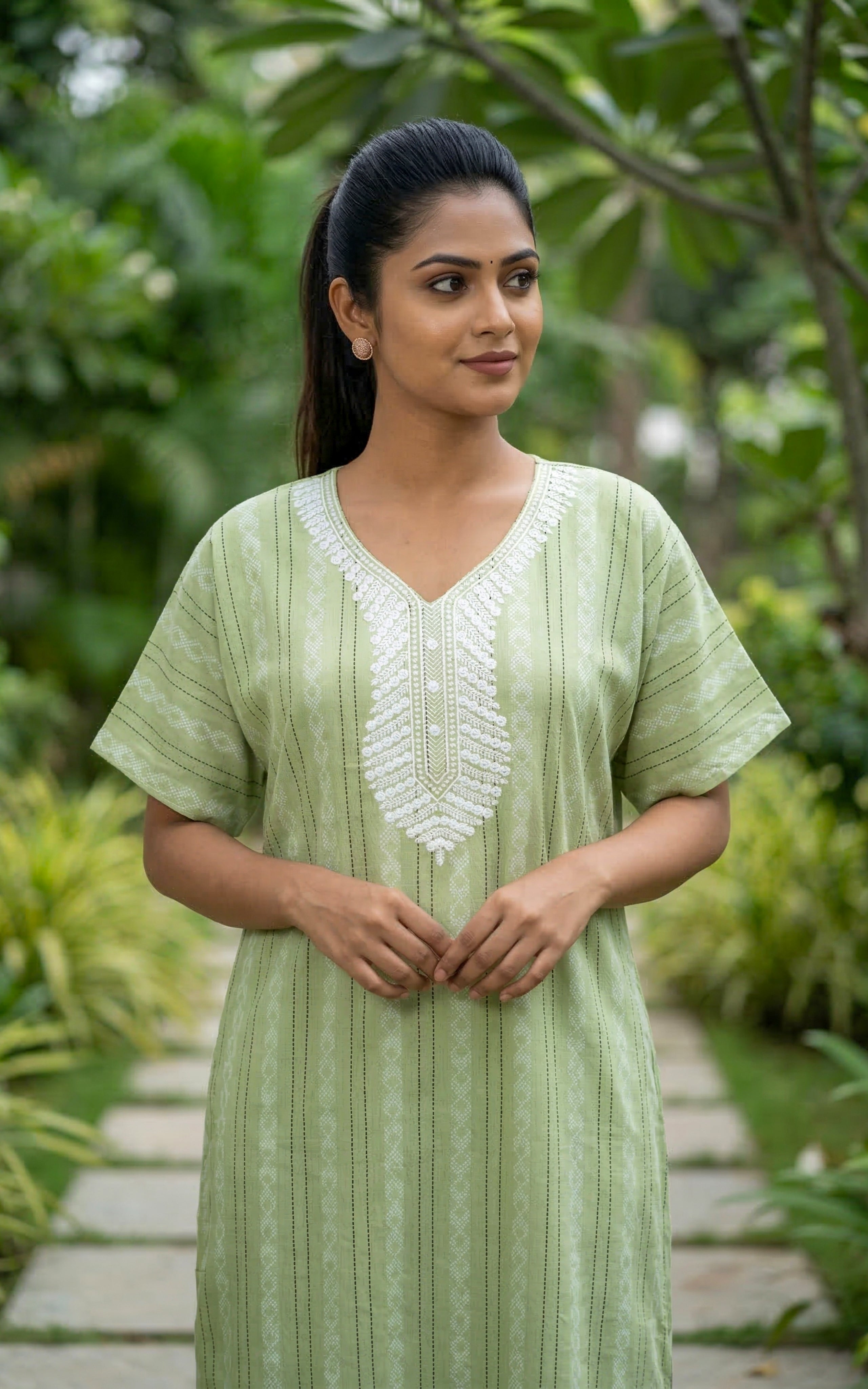Cotton Straight Fit Nighty-159SS12A