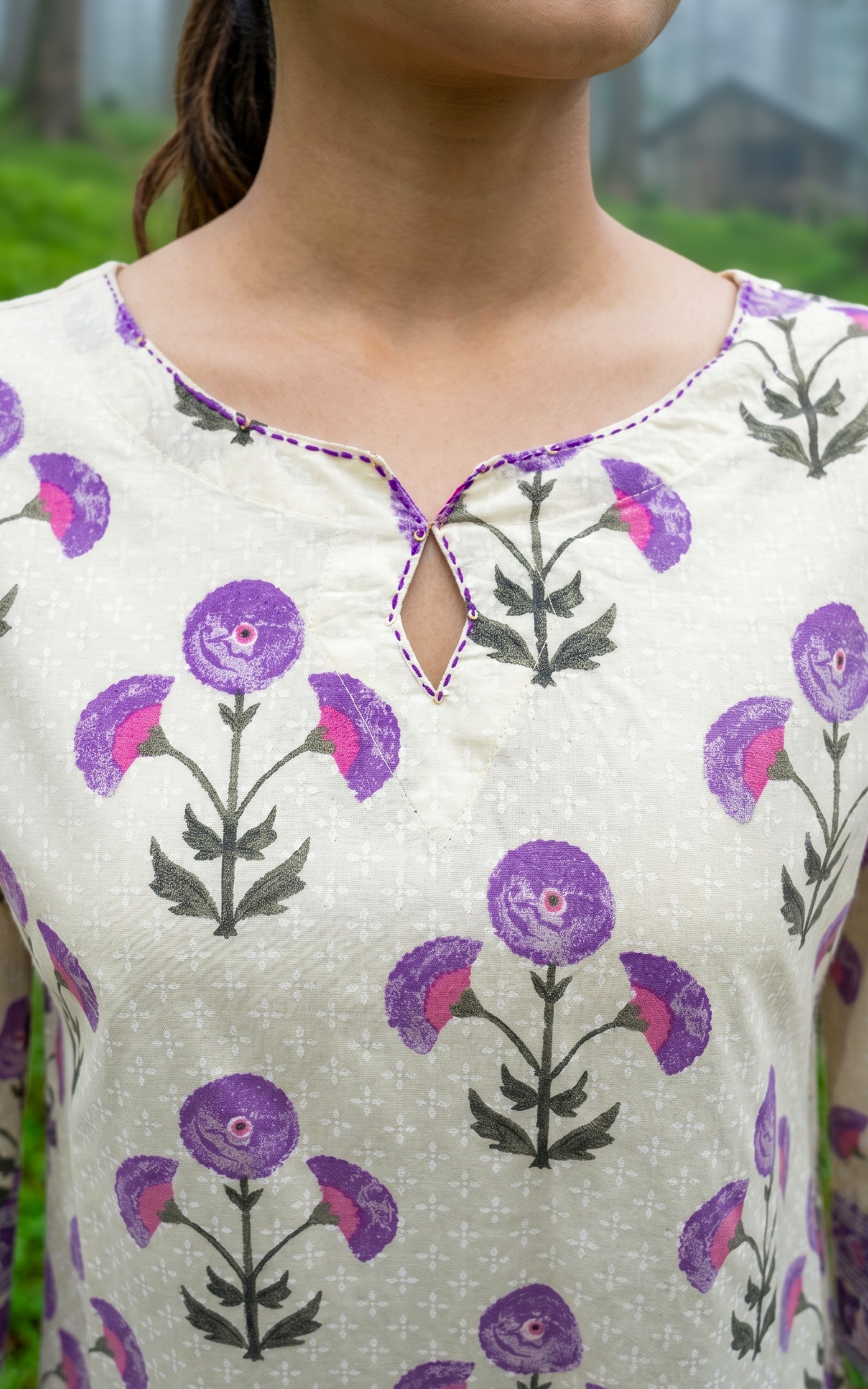 Lavender comfortable daily wear kurti for women
