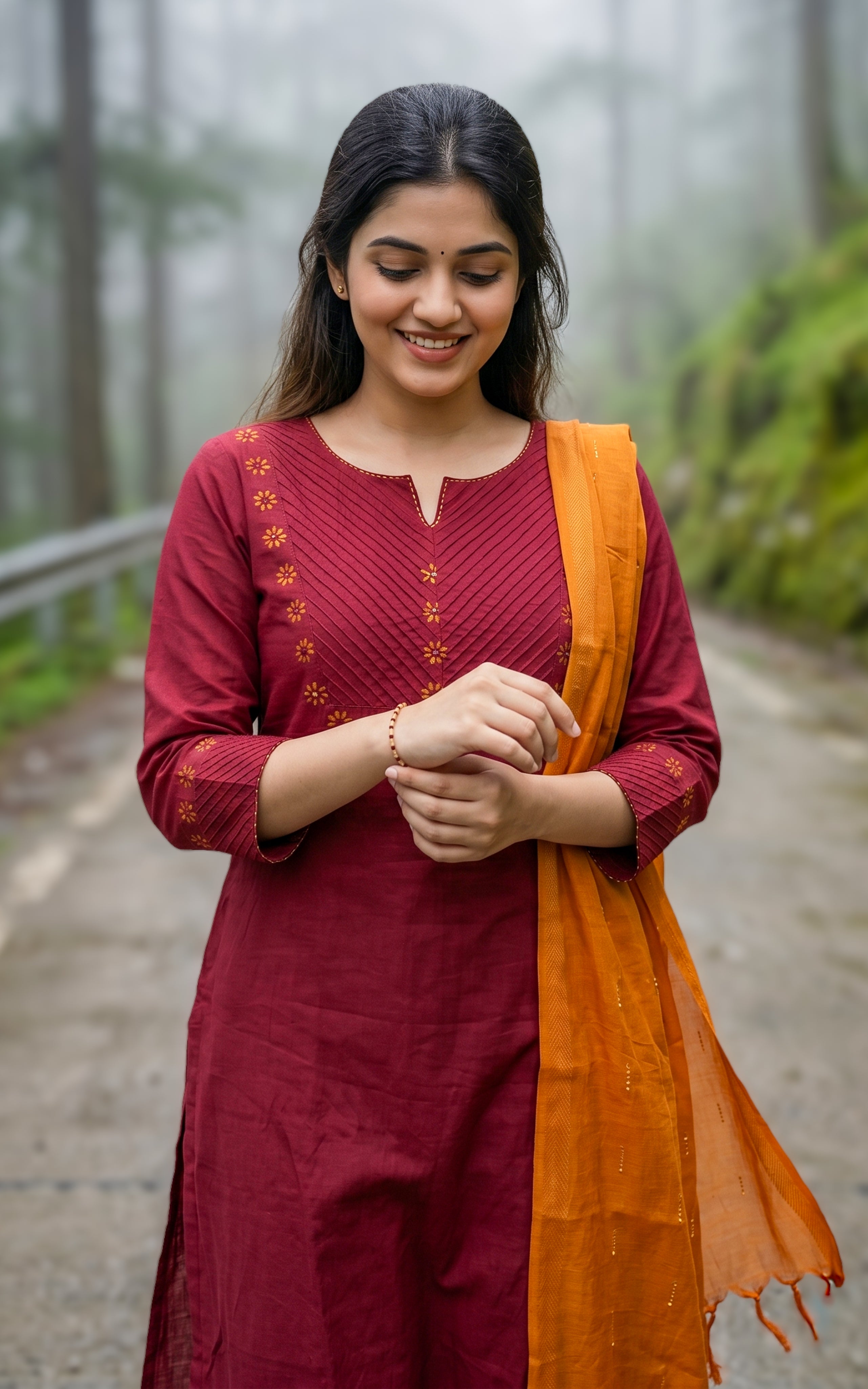 Masani Maroon (Kurti+Dupatta)
