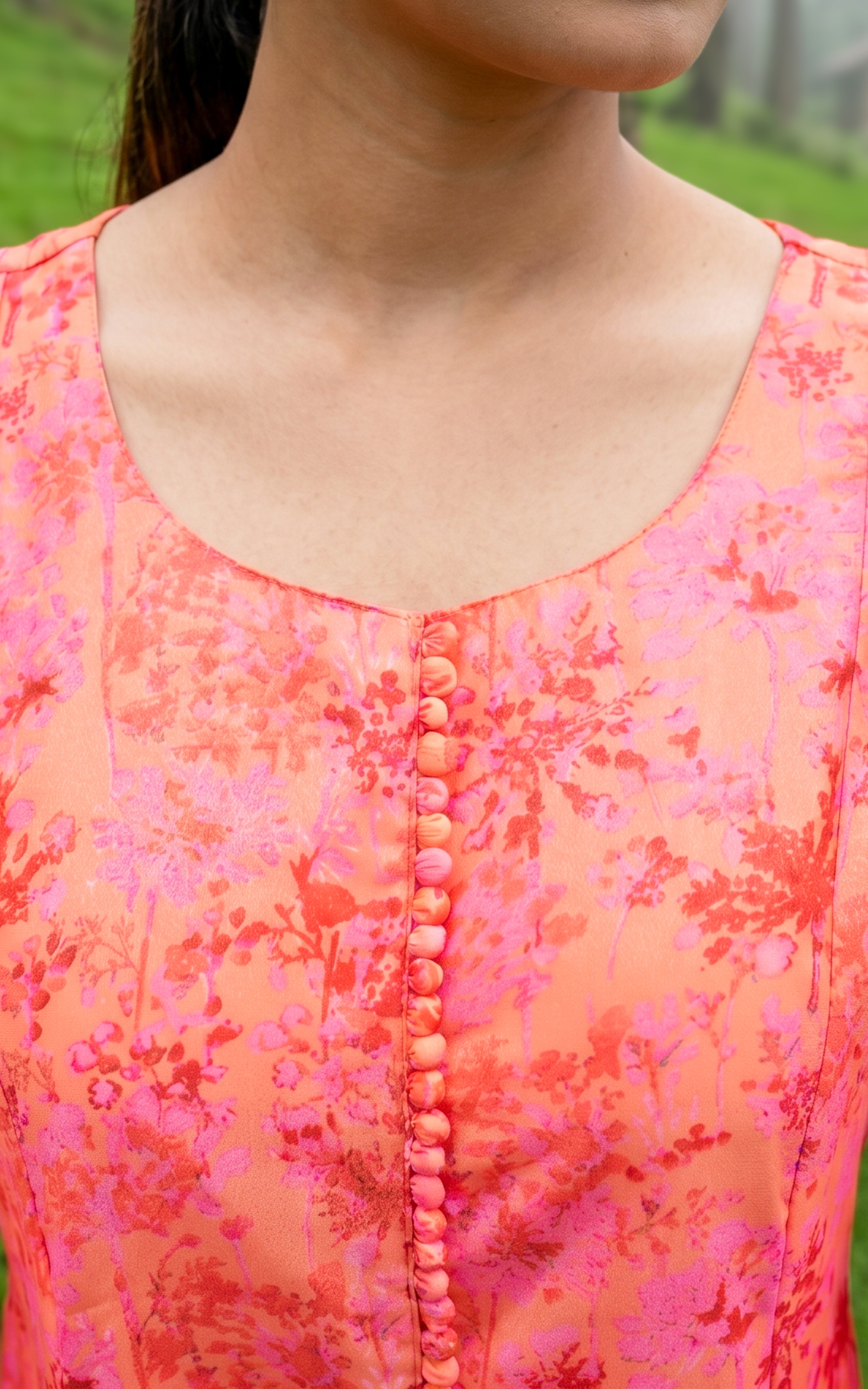 Chic dark peach kurti for women