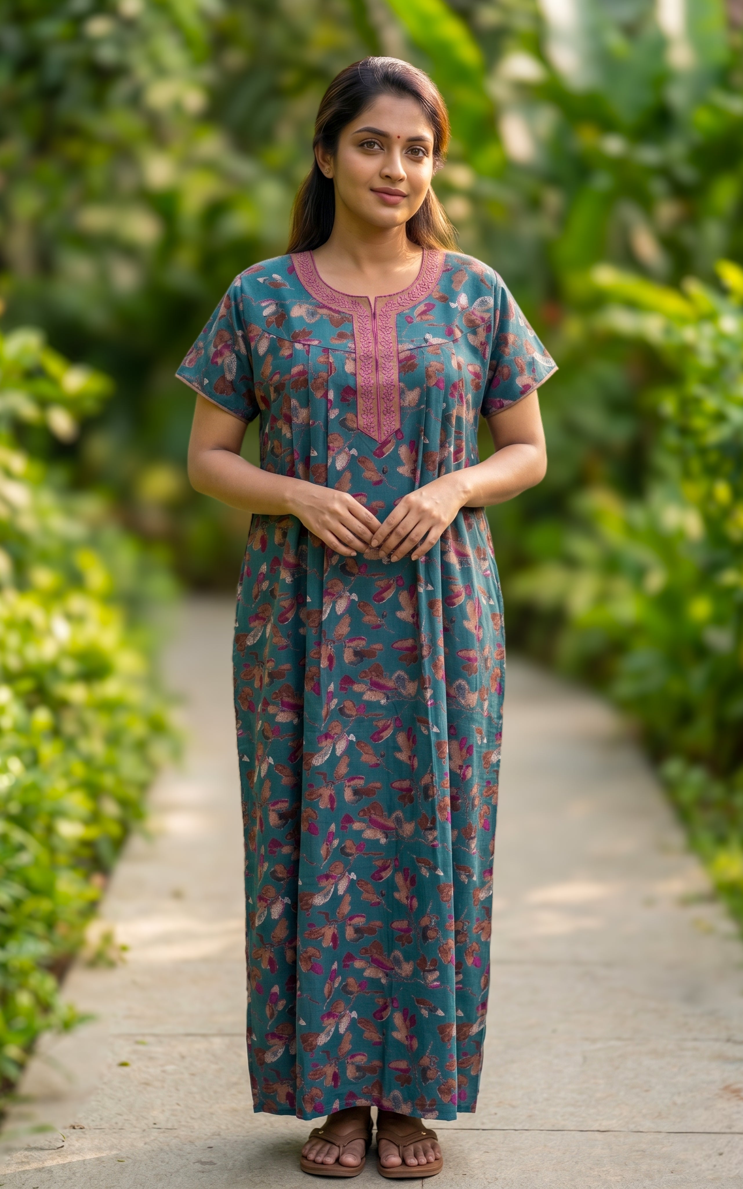 Cotton Straight Fit Nighty-160SS10B