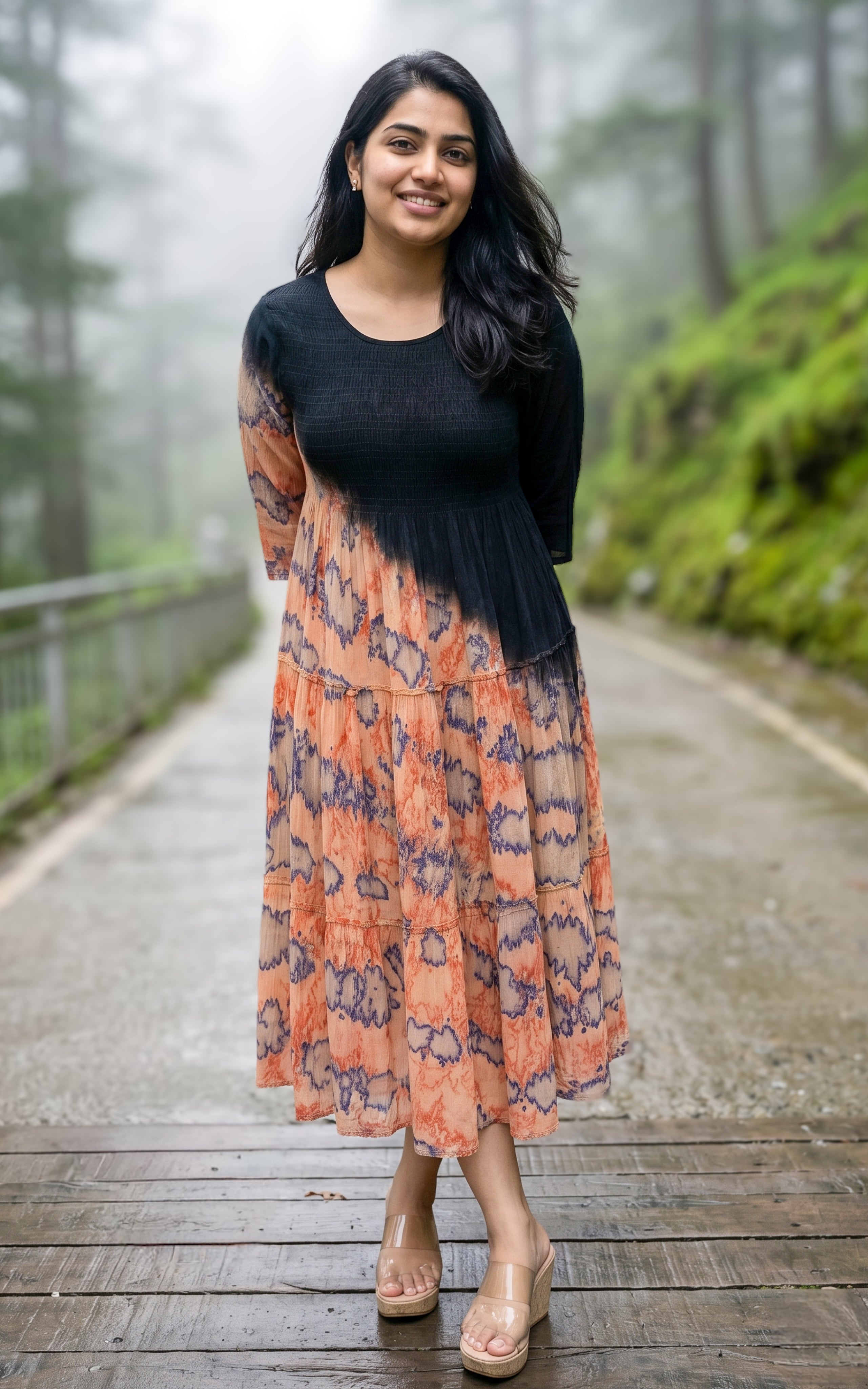 Indo western long maxi dress for women
