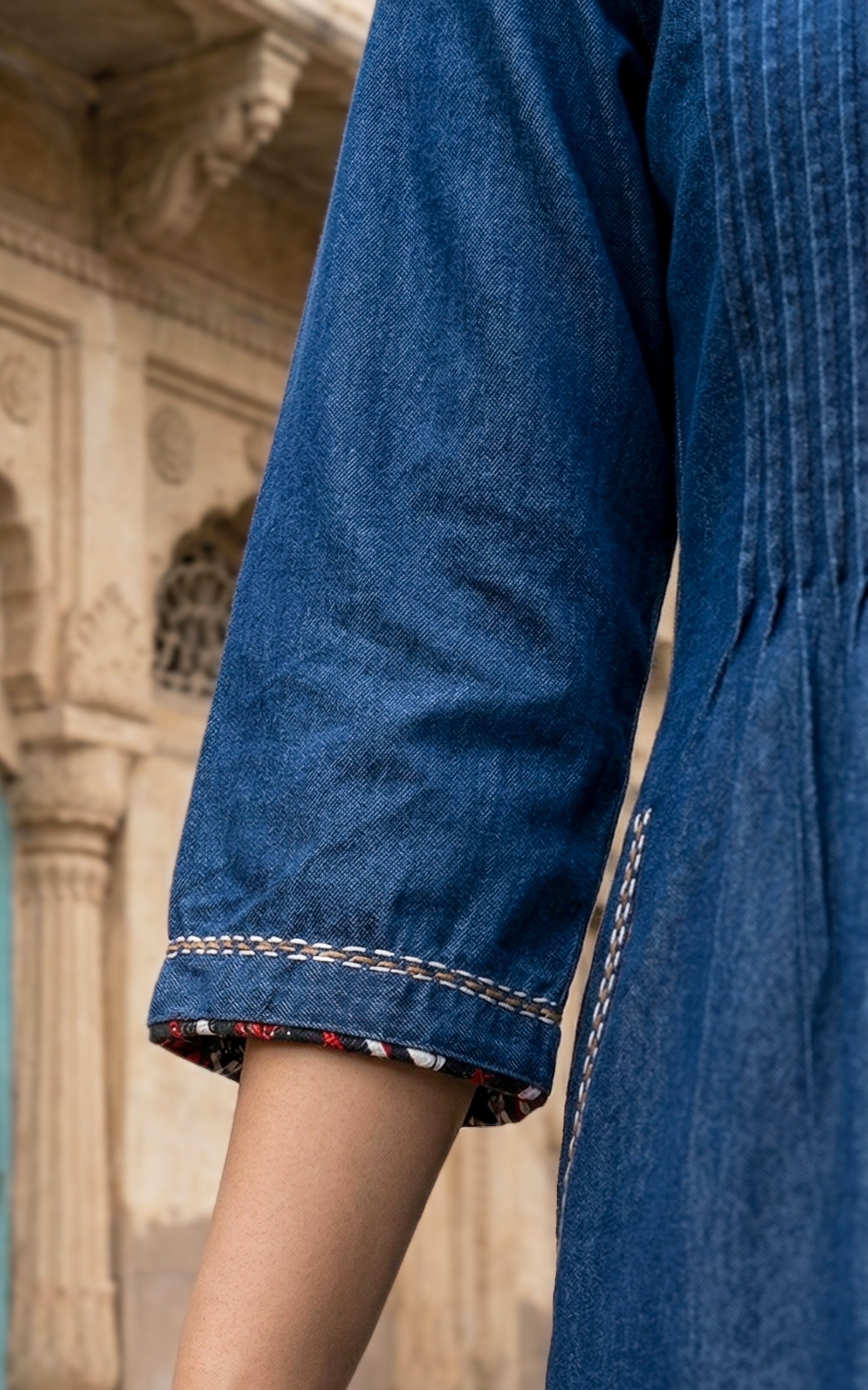 Straight Cut Kurti with 3/4 Sleeves
