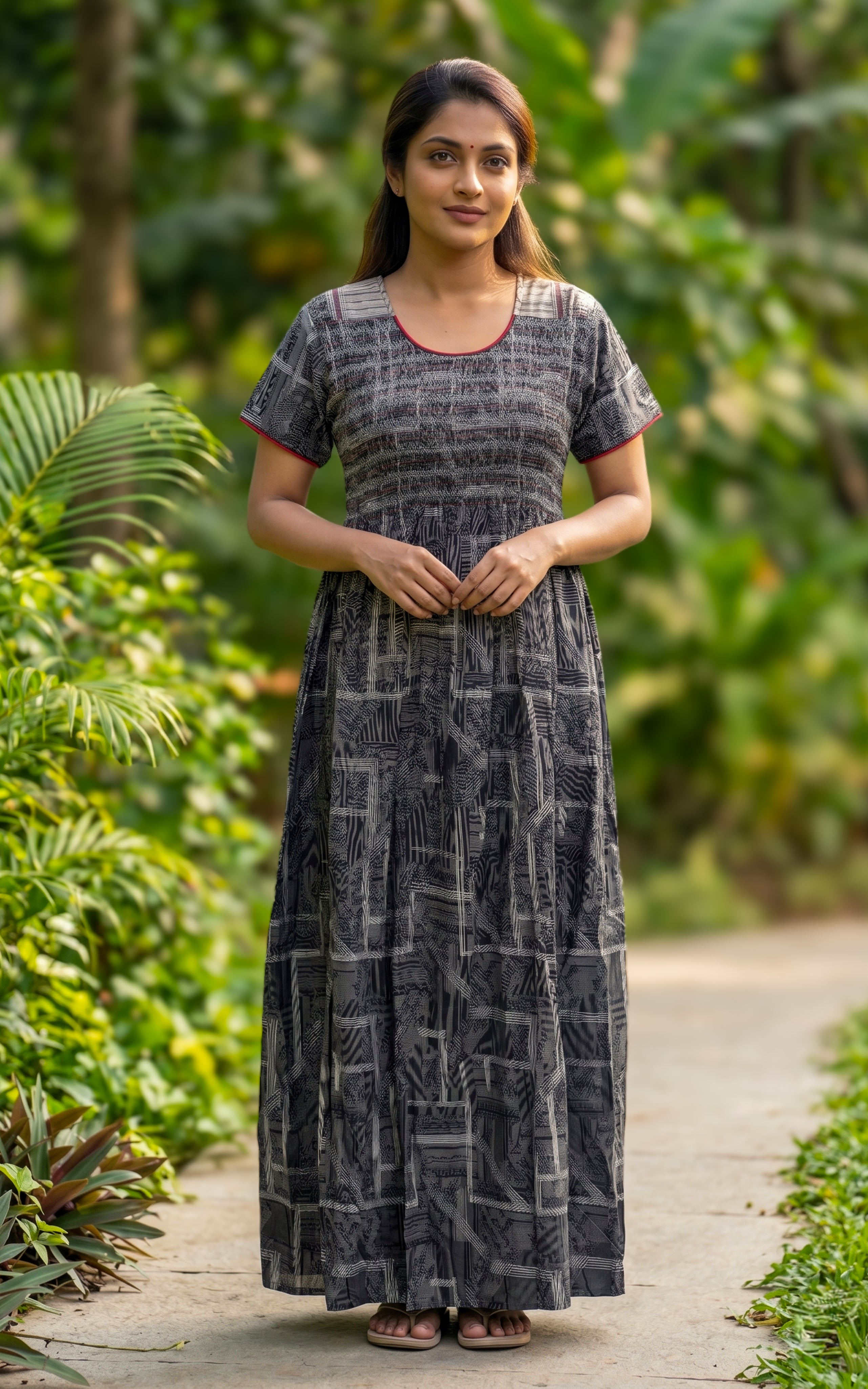 Cotton Straight Fit Nighty-160SS8