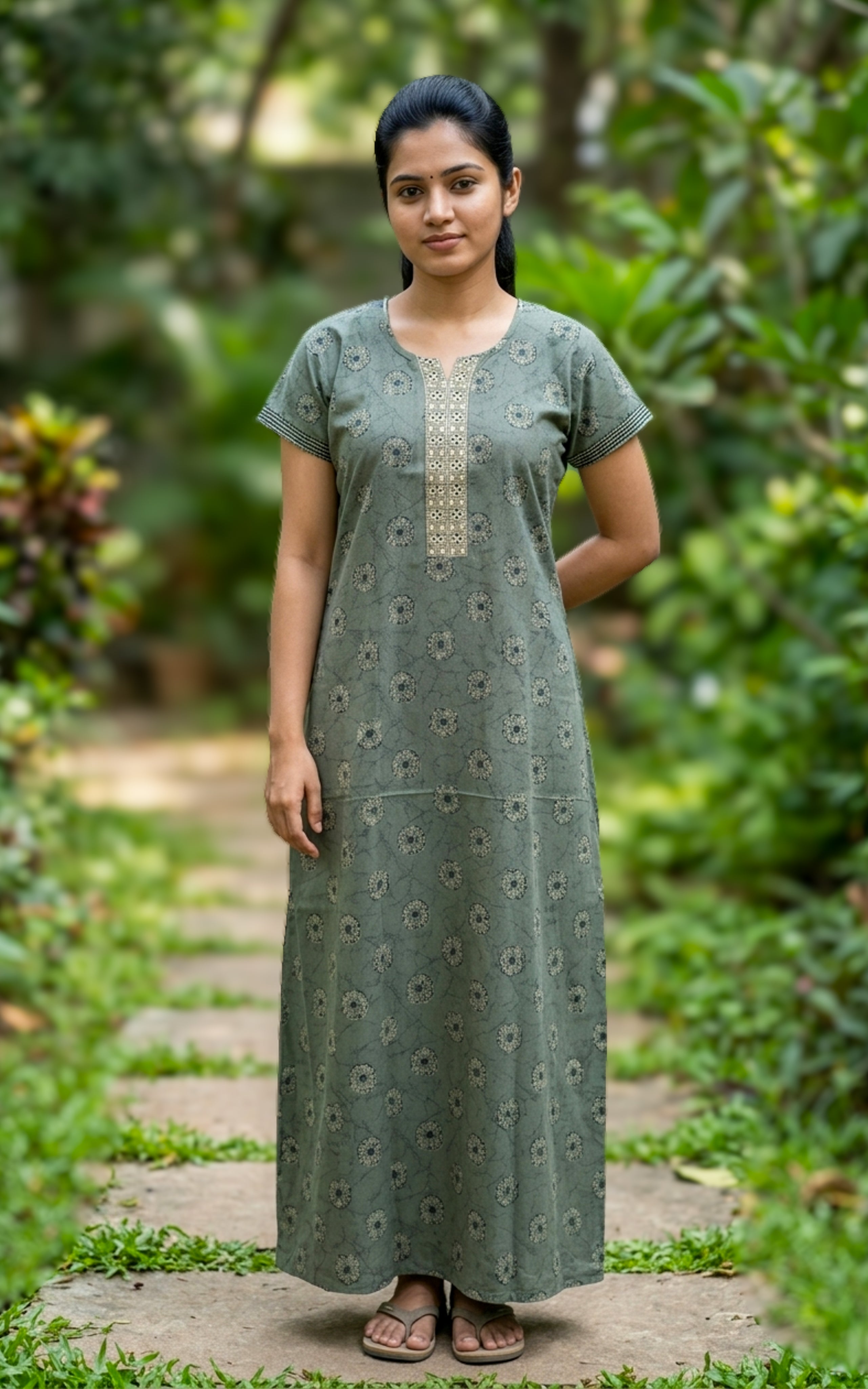 Cotton Straight Fit Nighty-160SS2A