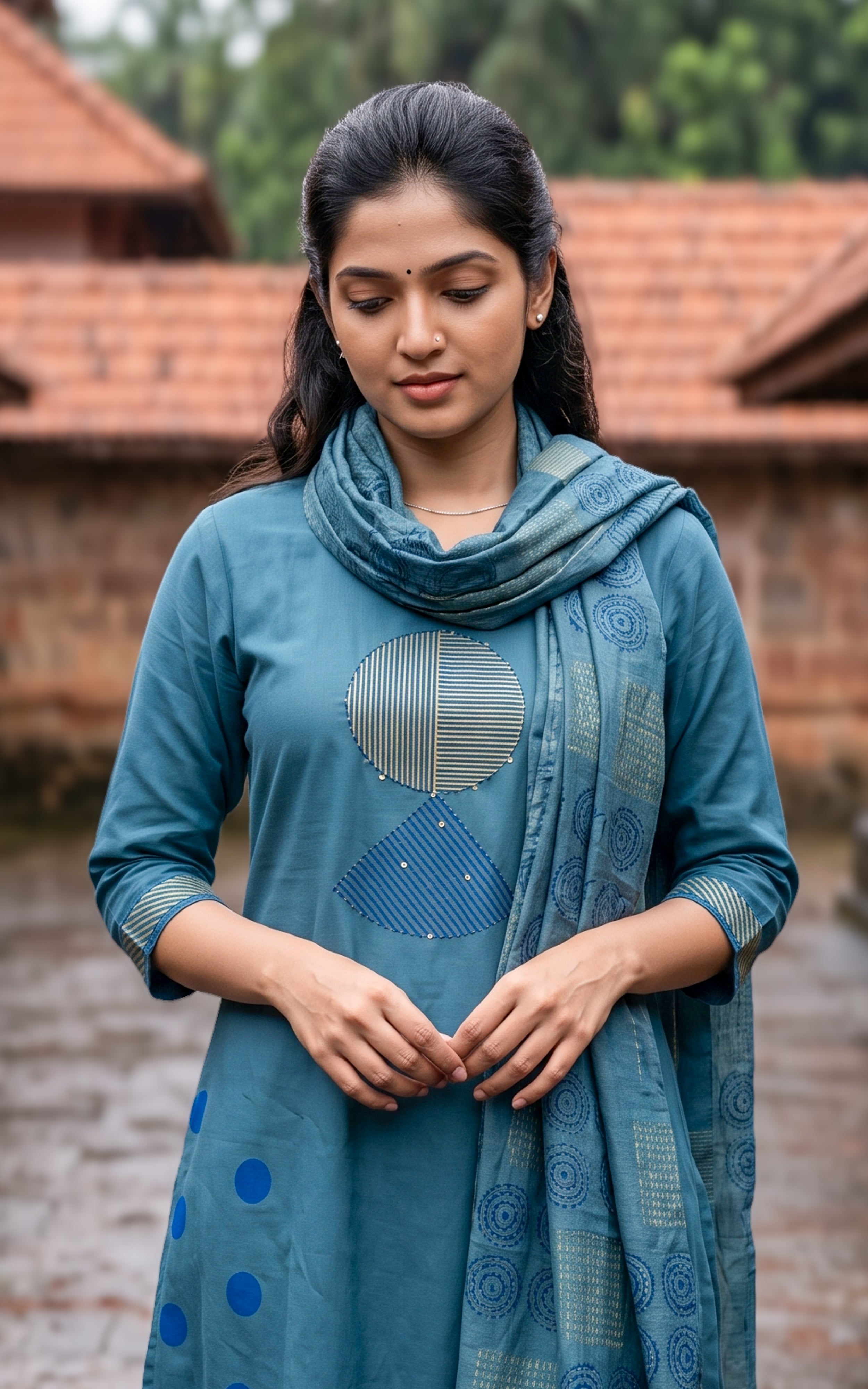 Sangeetha Handblock (Kurti+Pant+Dupatta)