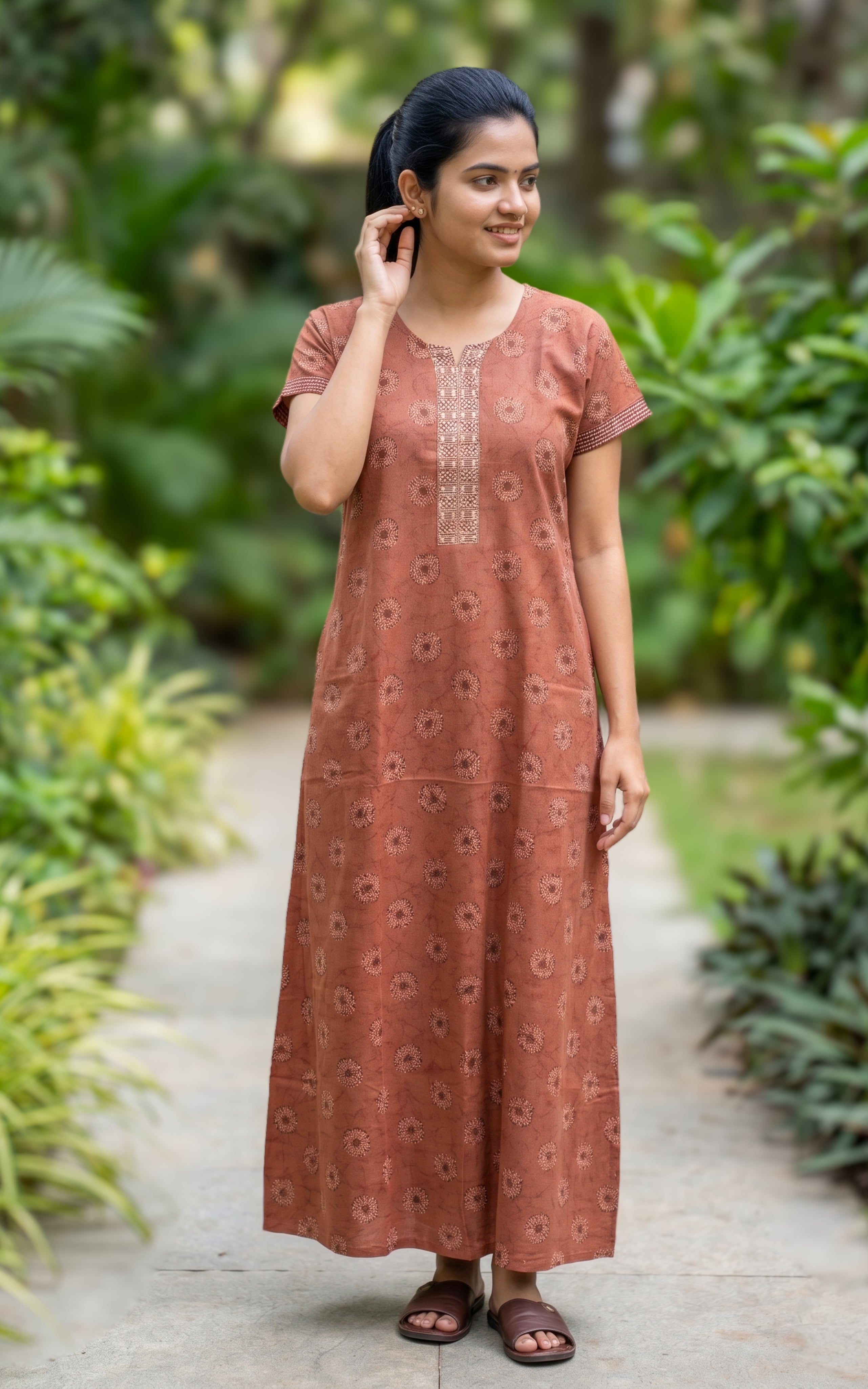 Cotton Straight Fit Nighty-160SS2B
