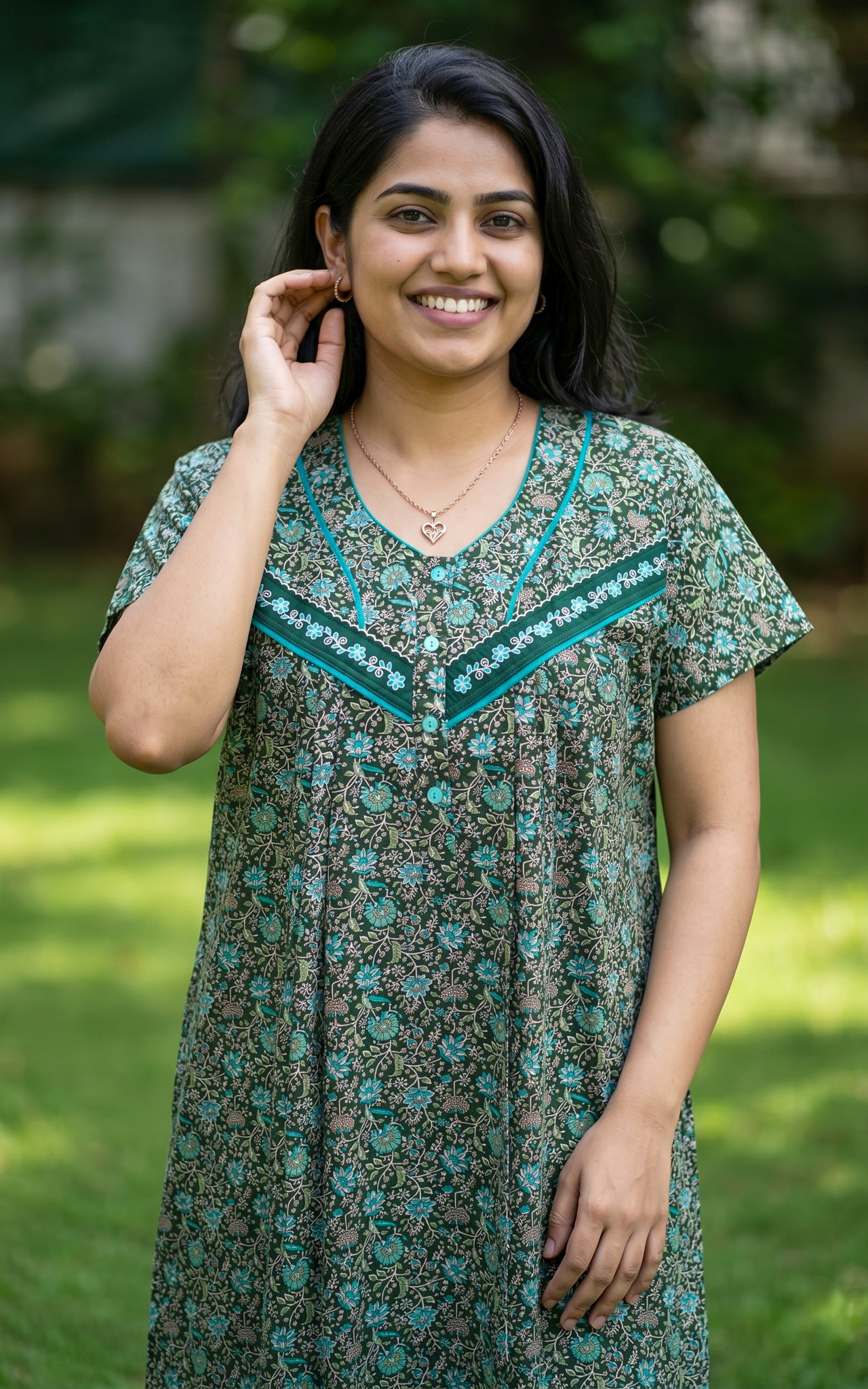 Cotton Straight Fit Nighty-162SS14C