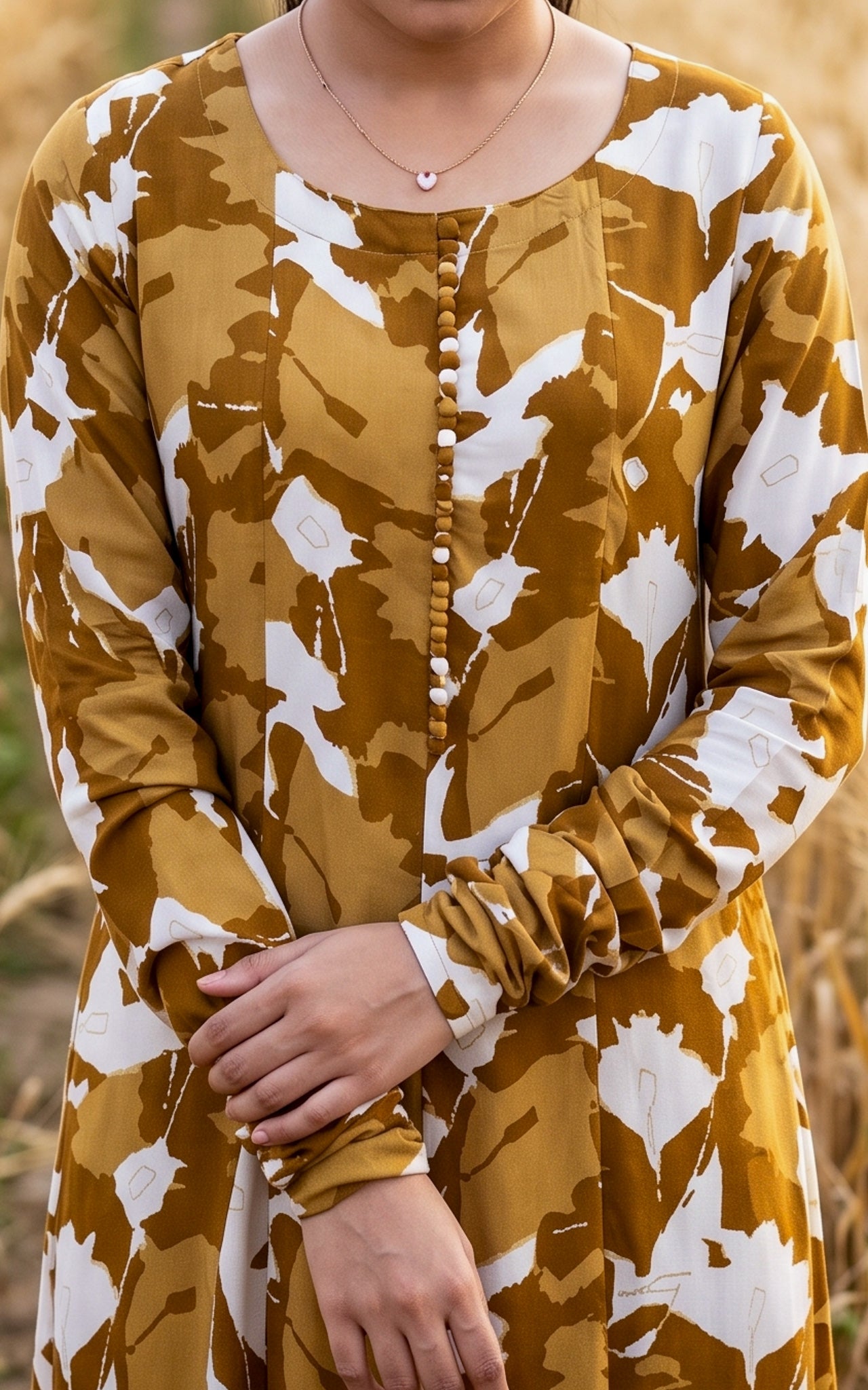 Khaki Rayon Front and Side Slit Kurti for Women