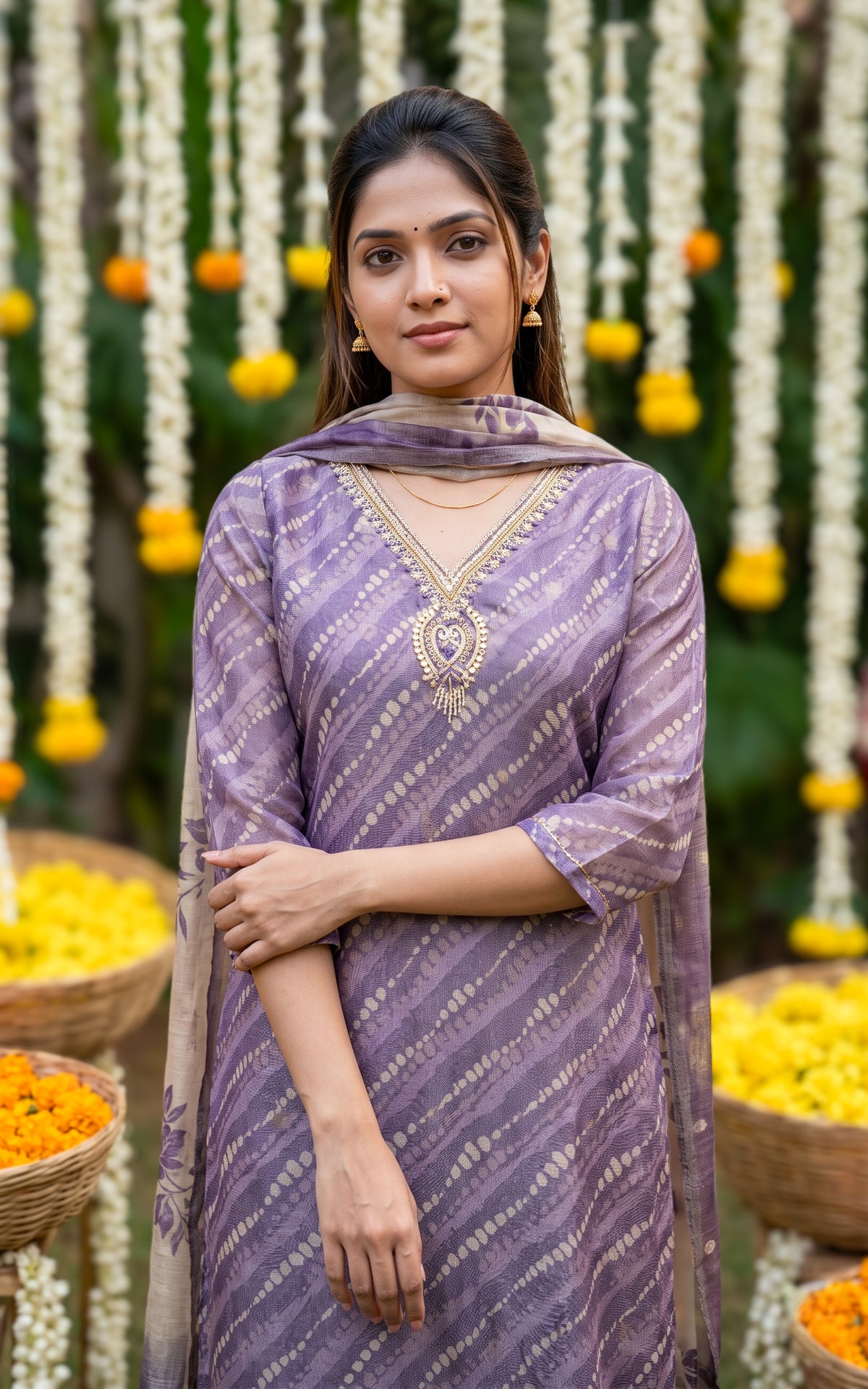 Aarunya Lavender (Kurti+Pant+Dupatta)