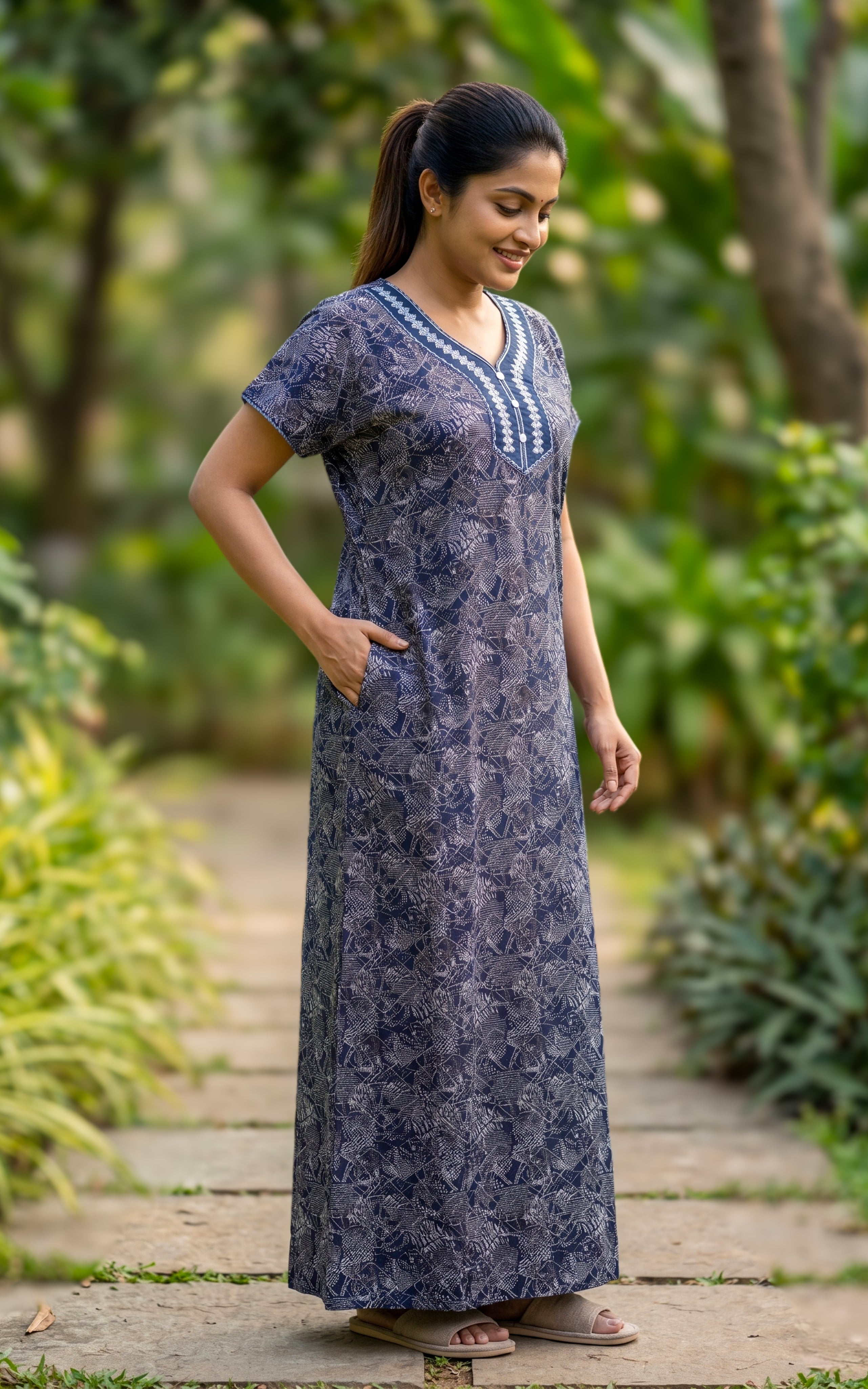 Cotton Straight Fit Nighty-160SS23B