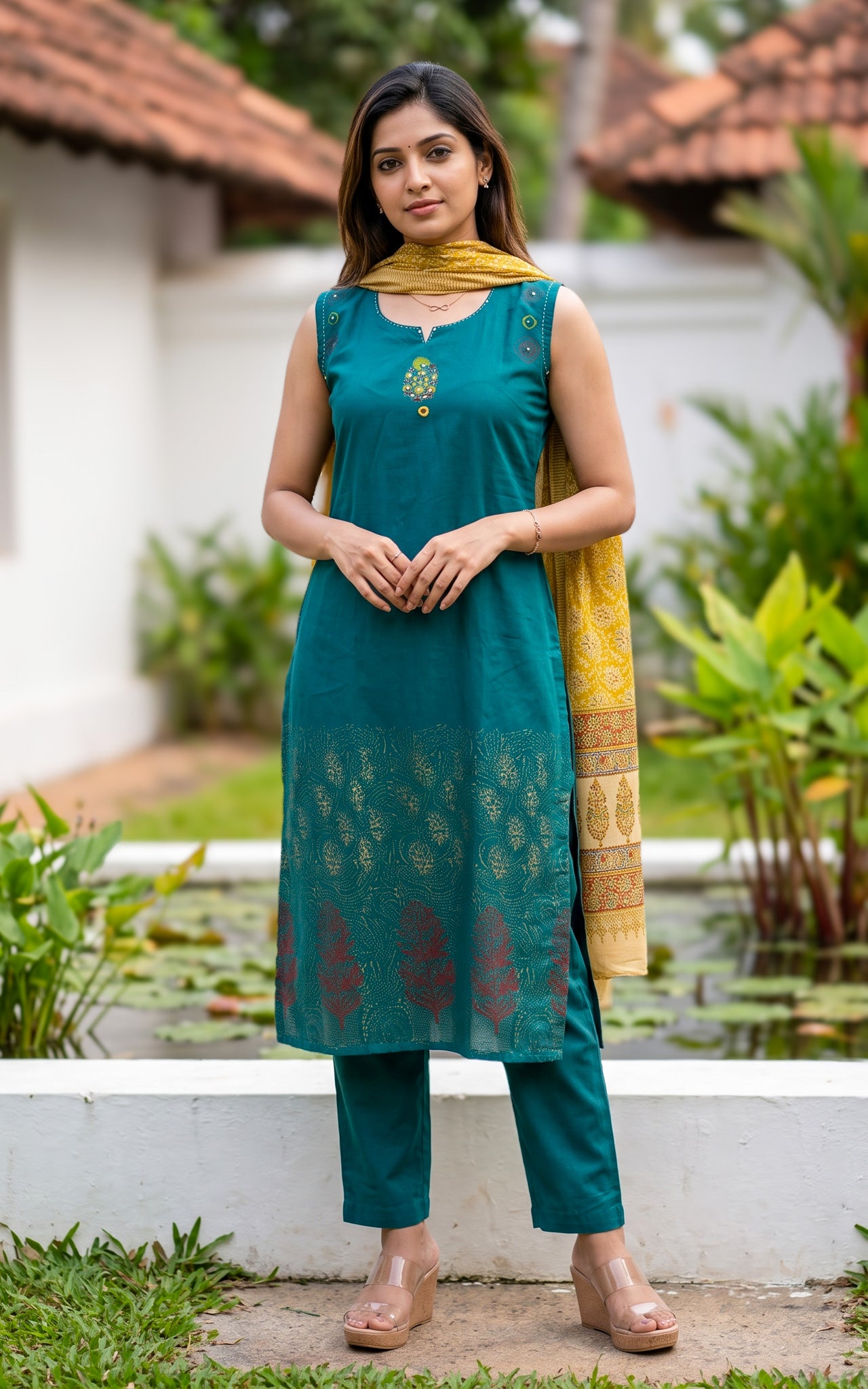 Ilamathi Handblock (Kurti+Pant+Dupatta)