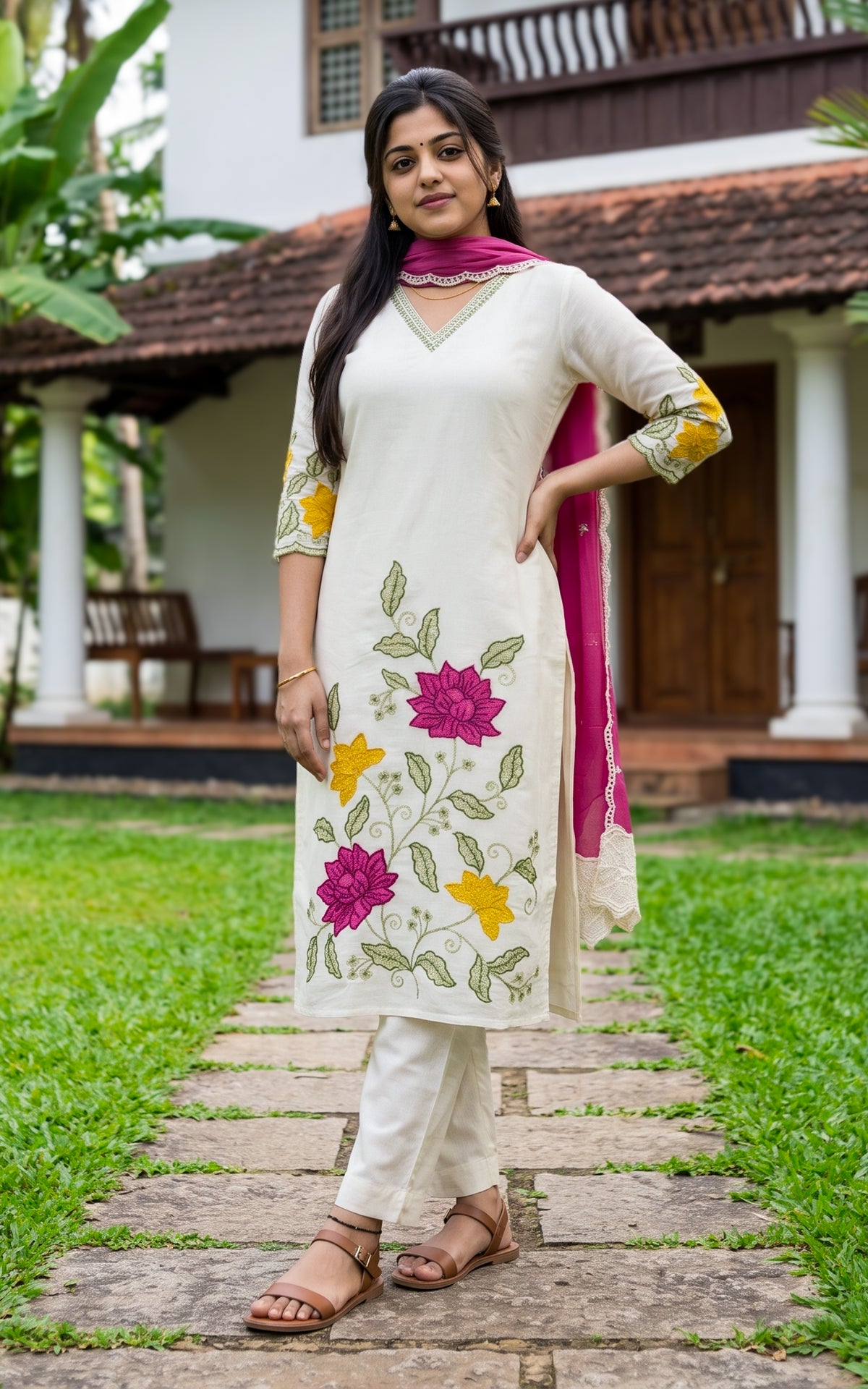 Oviyakani (Kurti+Pant+Dupatta)
