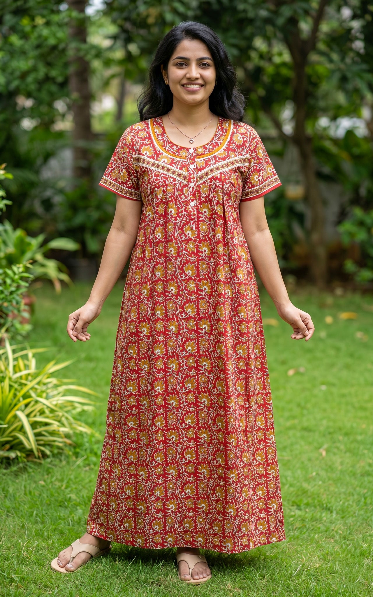 Cotton Straight Fit Nighty-162SS2