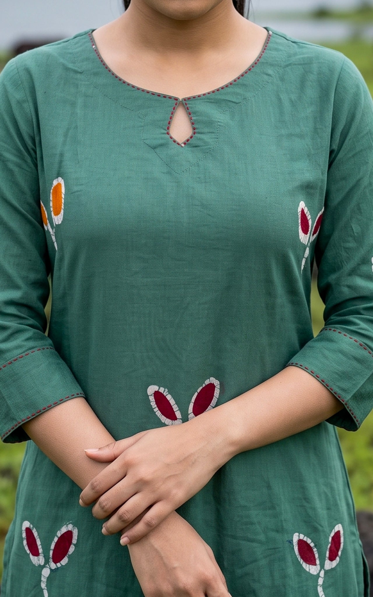 Sage Green Cotton Summer Collection Kurti Set for Women