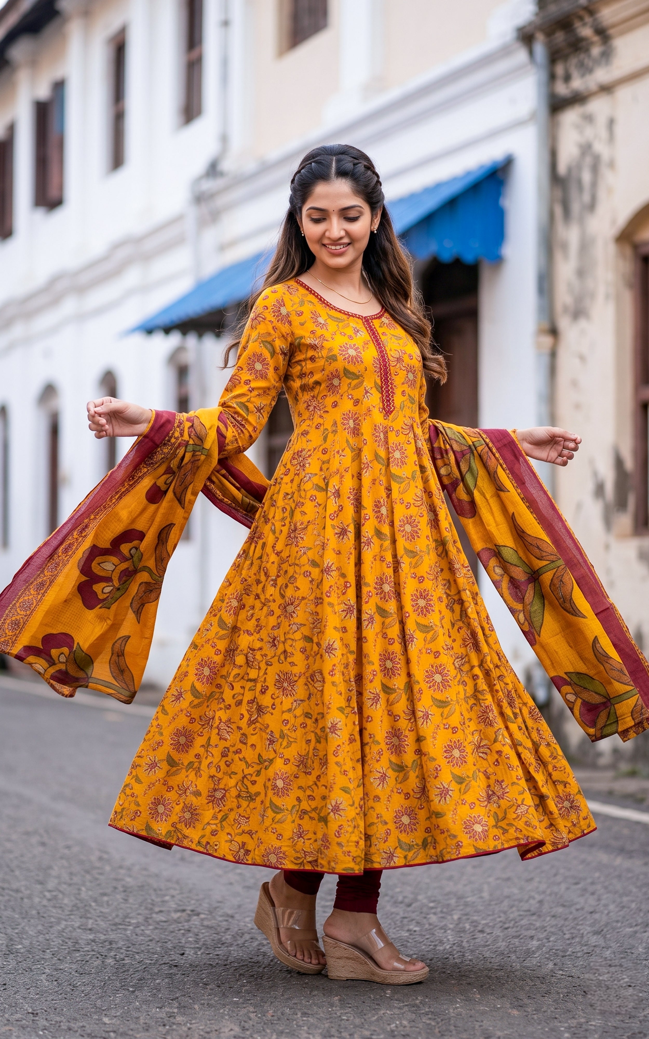 Thendral Mustard (Kurti+Dupatta)