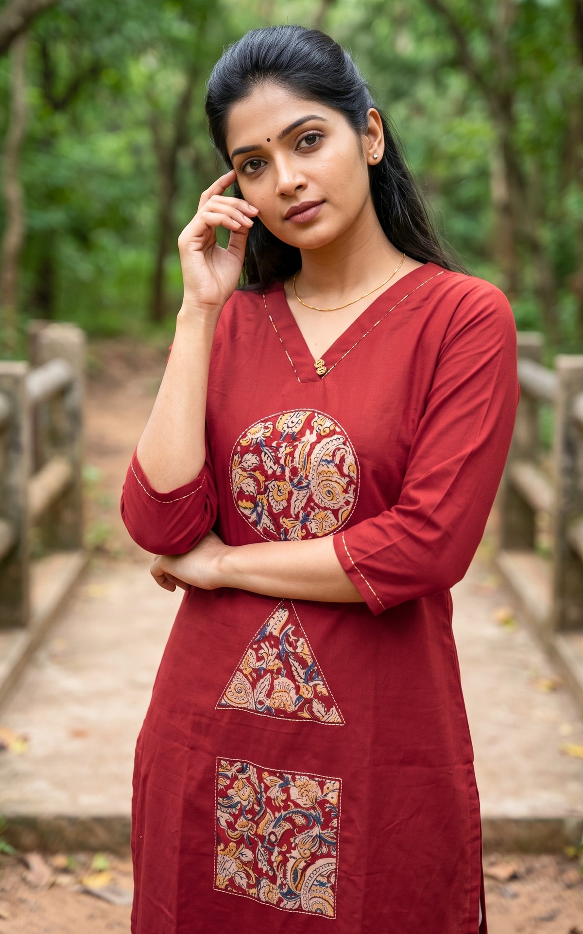 Boomika Red (Kurti+Pant)