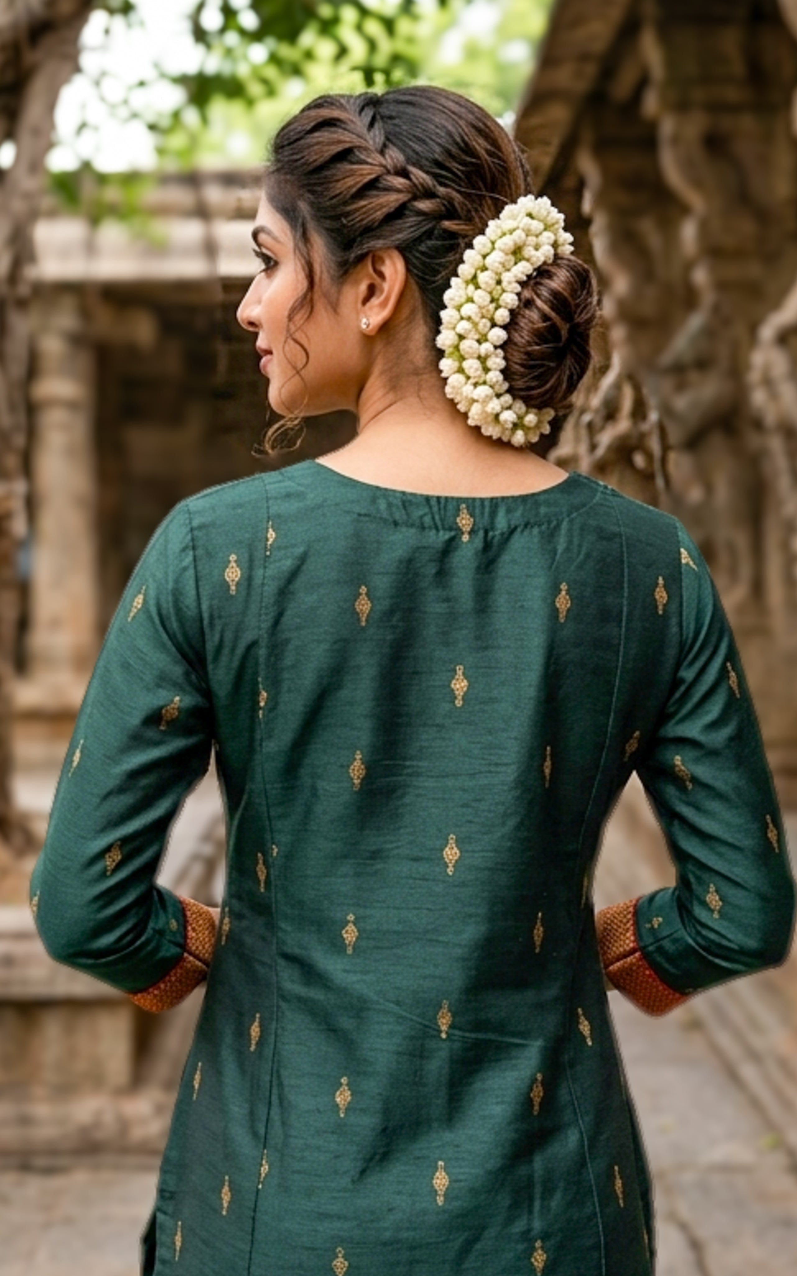 Designer bottle green ethnic wear for women