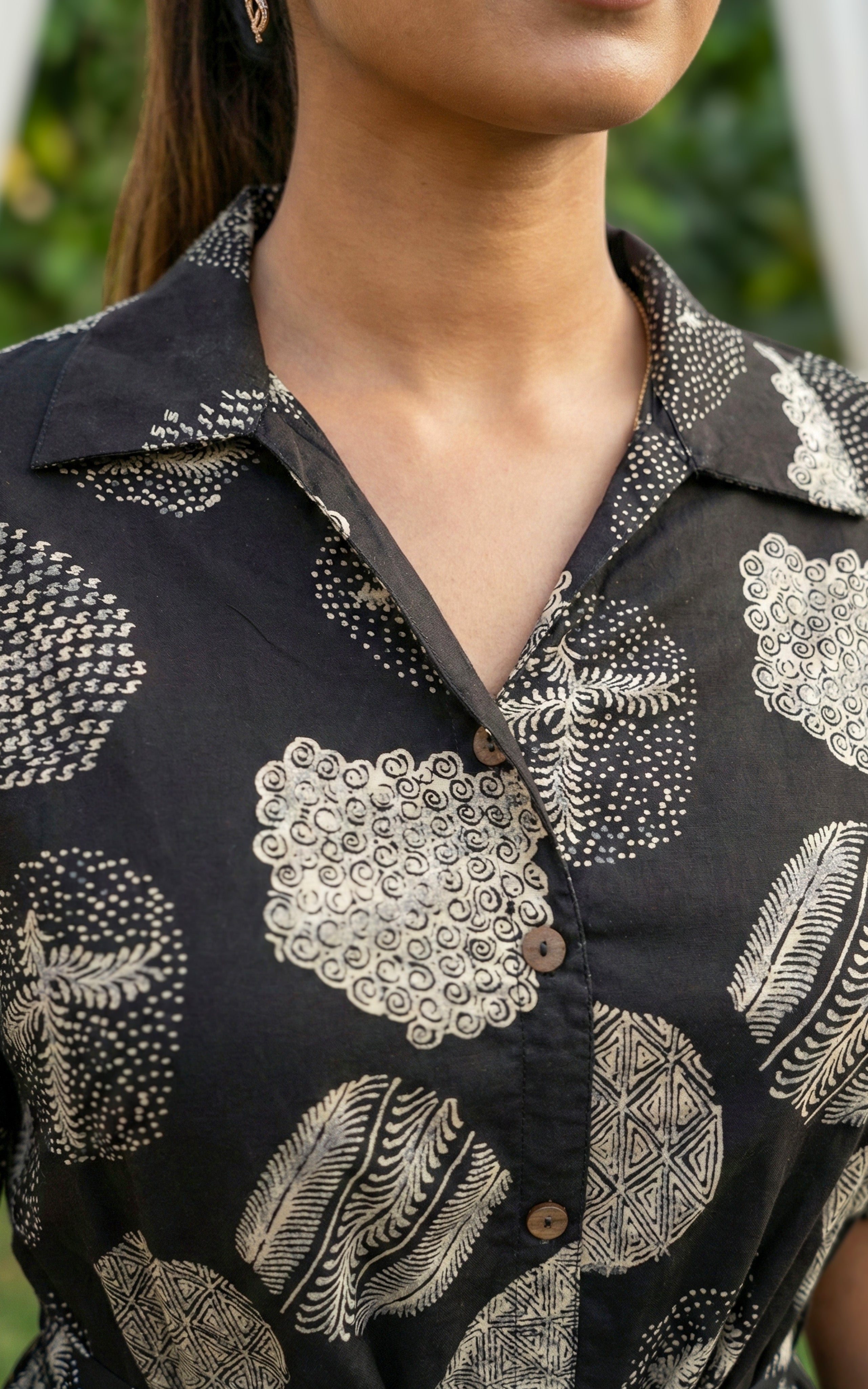 Office Wear Smart Black Cotton Kurti