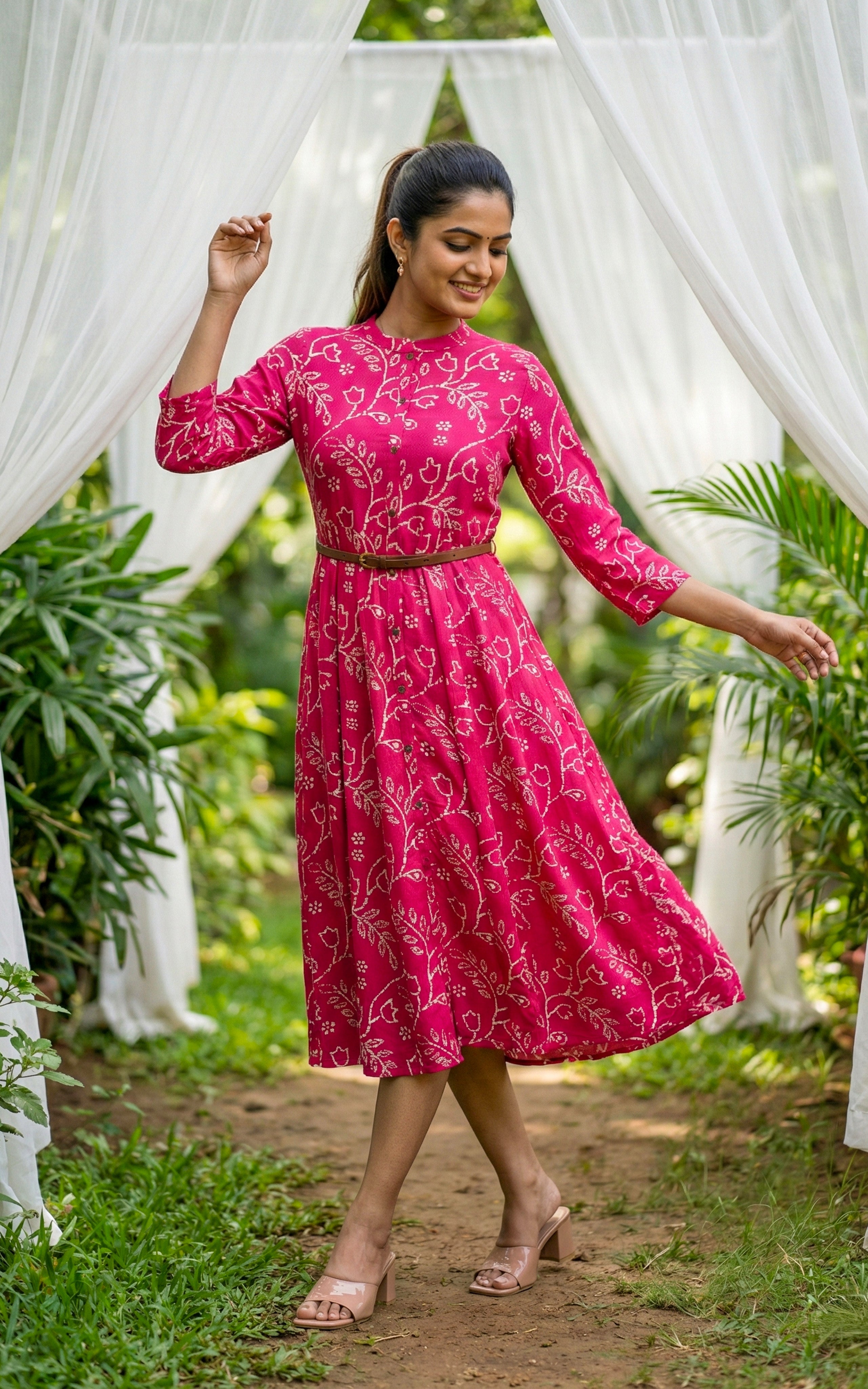 Instore – Pink Mulan Kurti for Women – Rayon – Indian Ethnic Wear