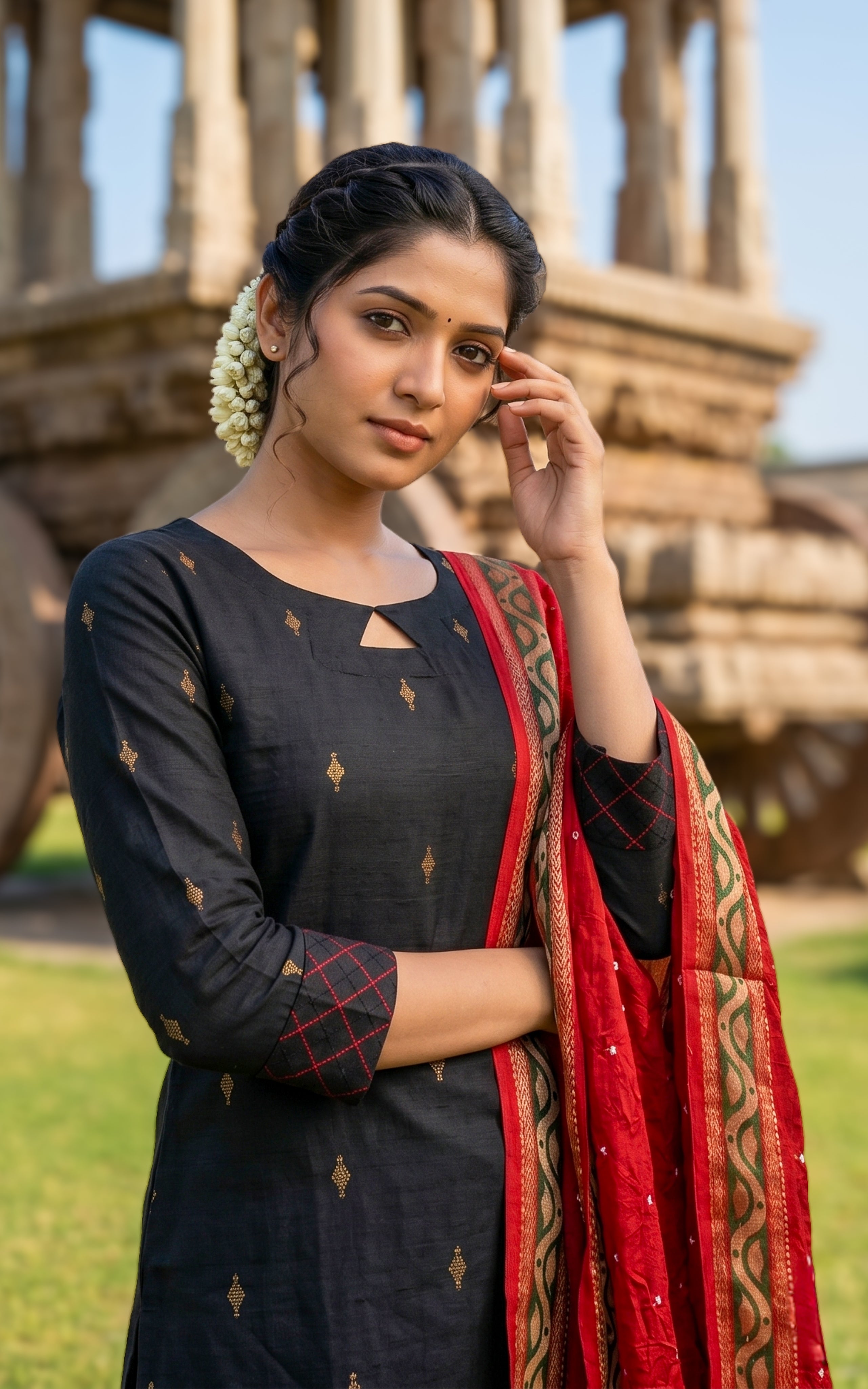 Subiksha Black (Kurti+Dupatta)