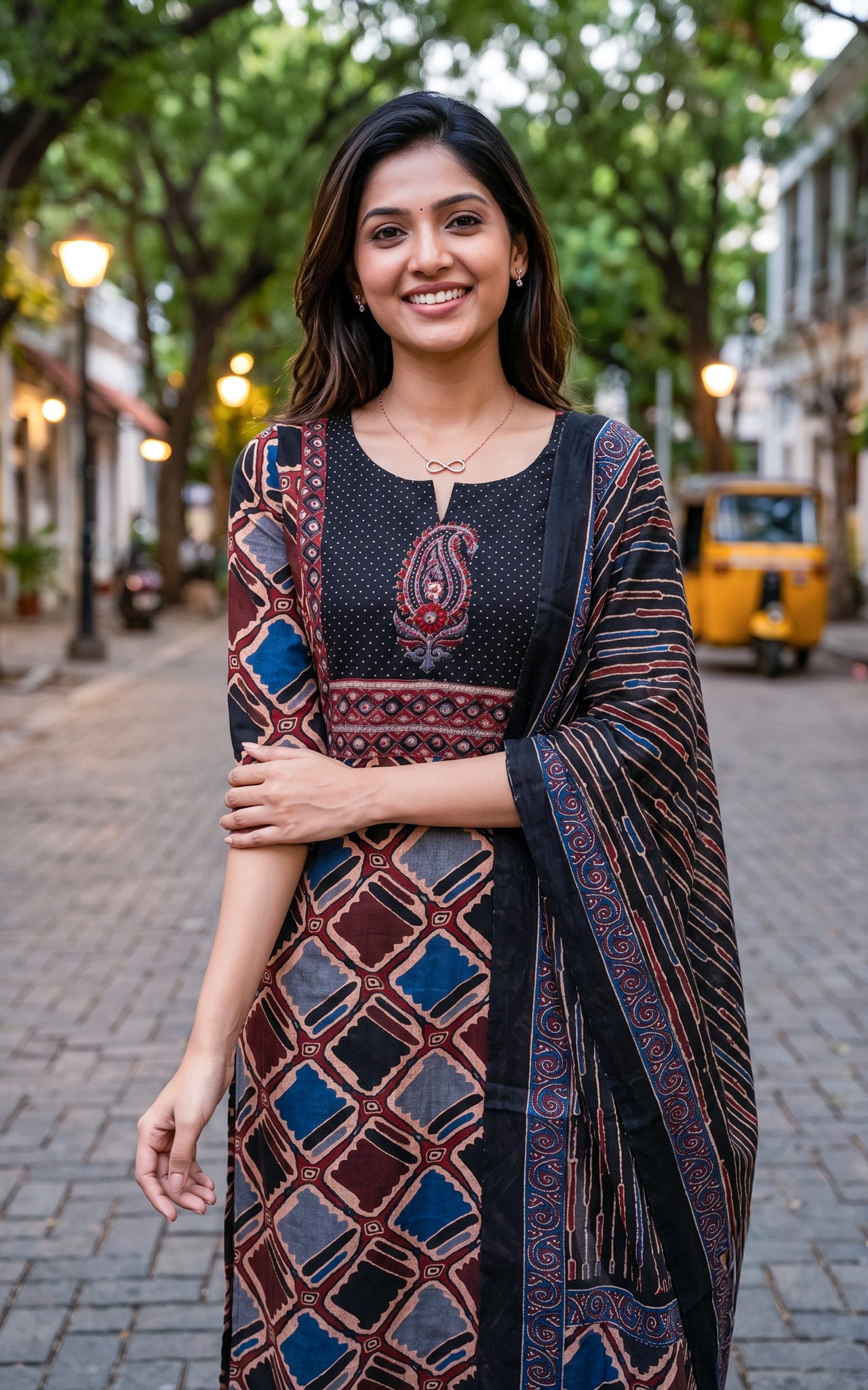 Earthy Tone Cotton Casual Wear Kurti Set for Women