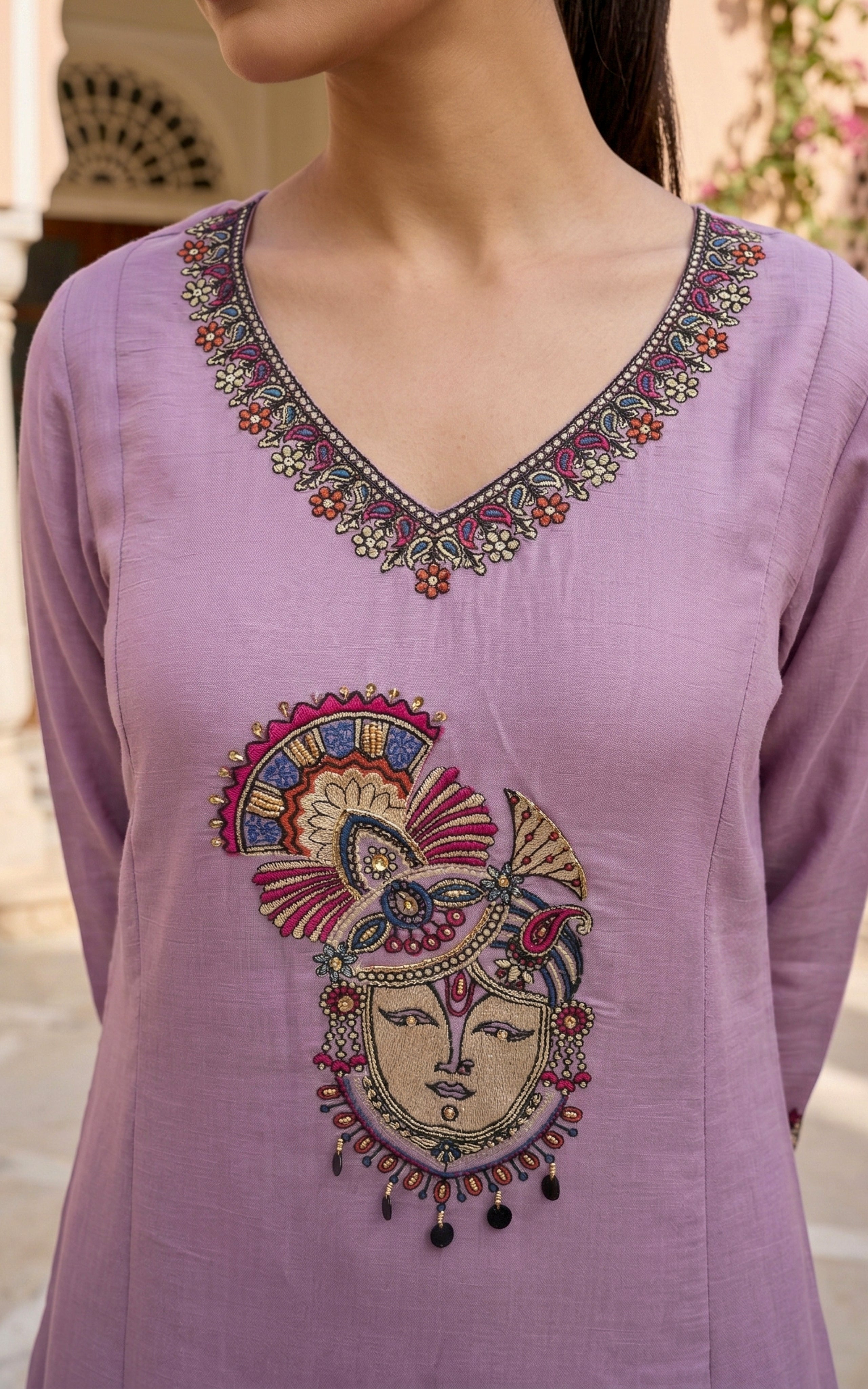Thulir Lavendar (Kurti+Dupatta)