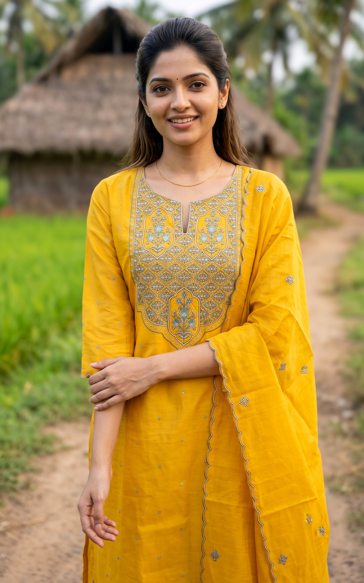 Harini Mustard (Kurti+Pant+Dupatta)