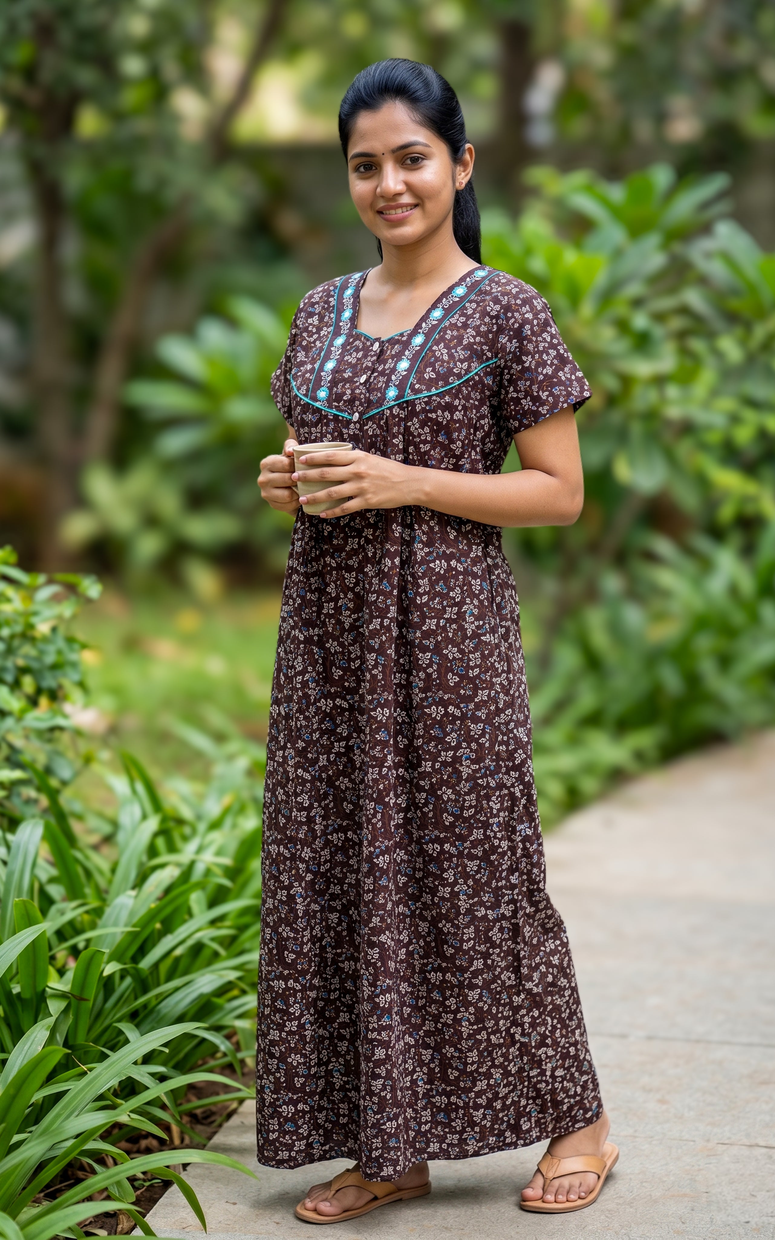 Cotton Straight Fit Nighty-160SS17B