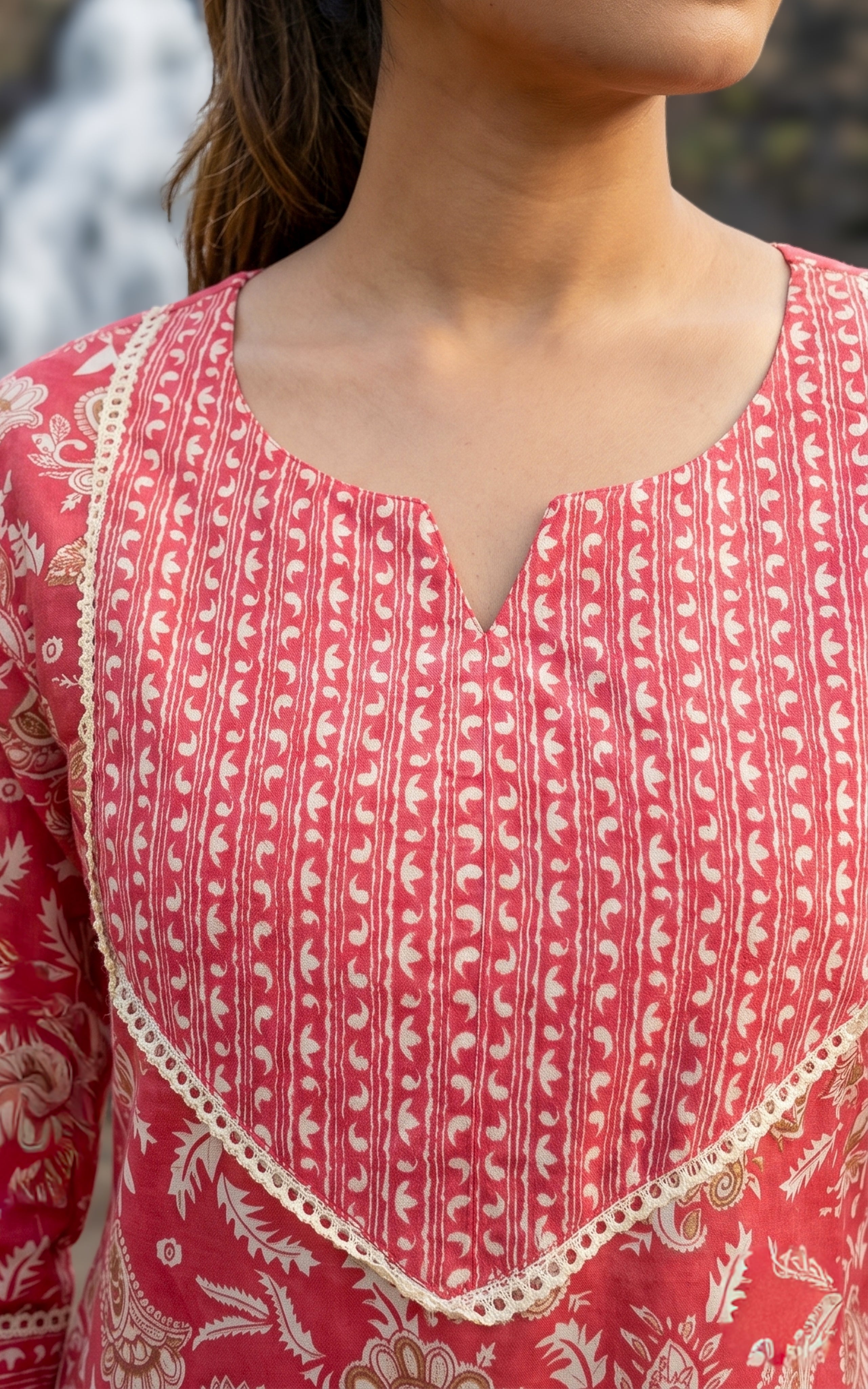 Elegant straight cut cotton kurti for women