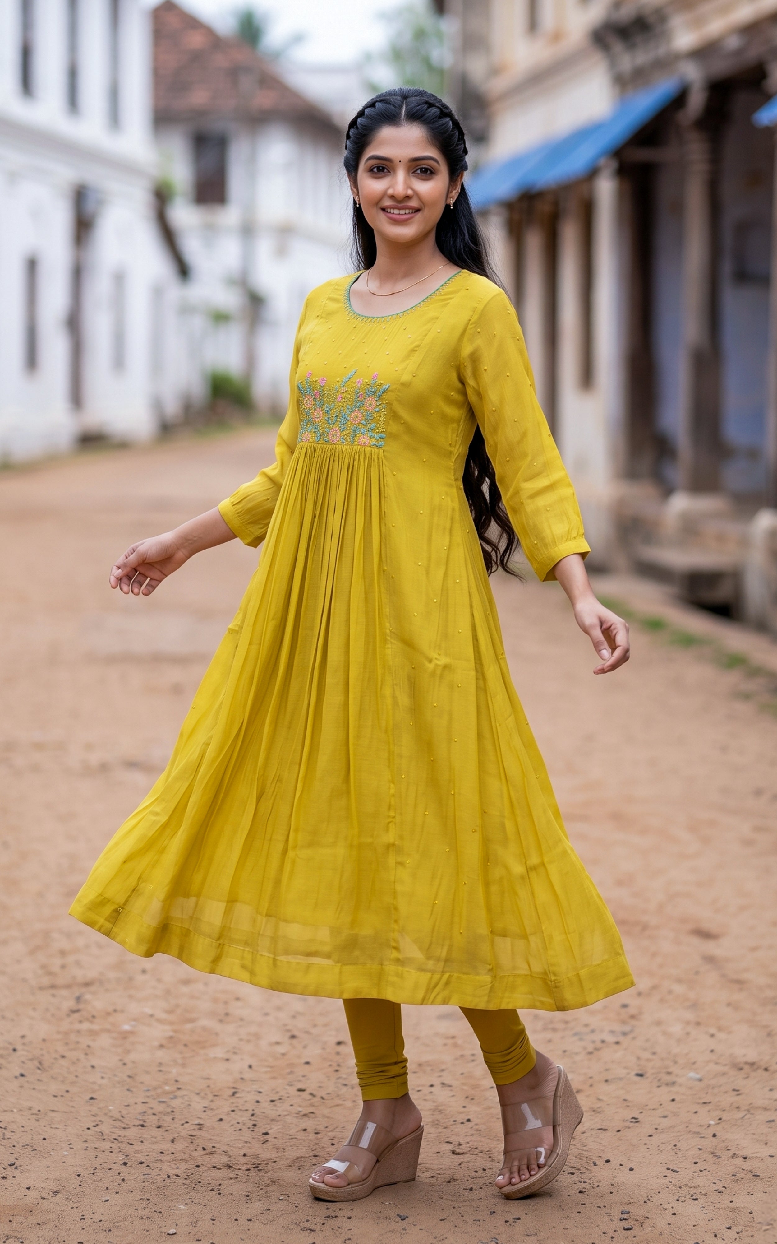 Malarmathi Lime Yellow