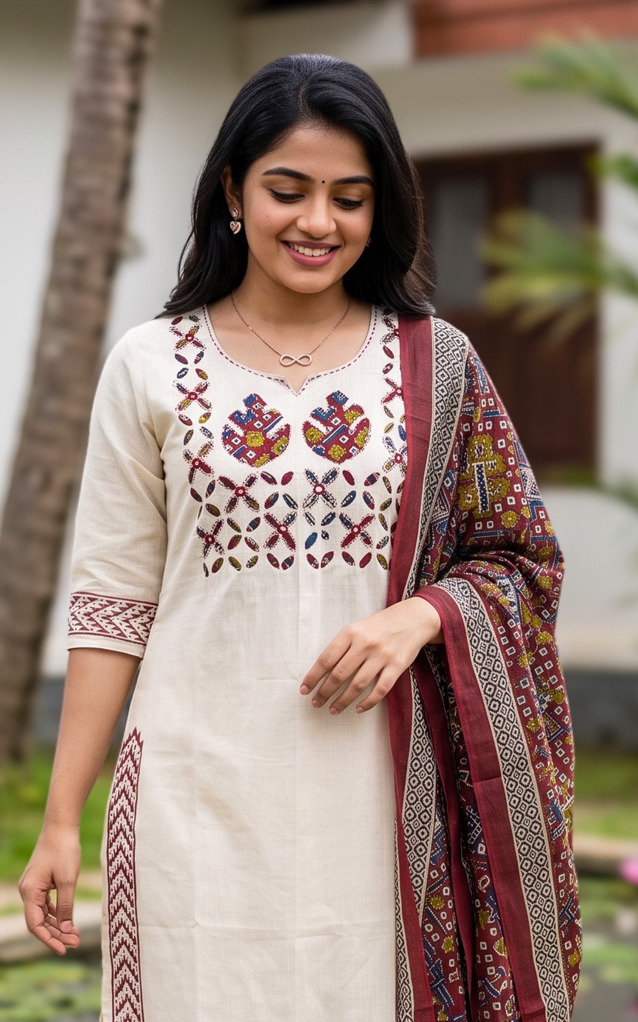 Viviana Handblock C (Kurti+Pant+Dupatta)