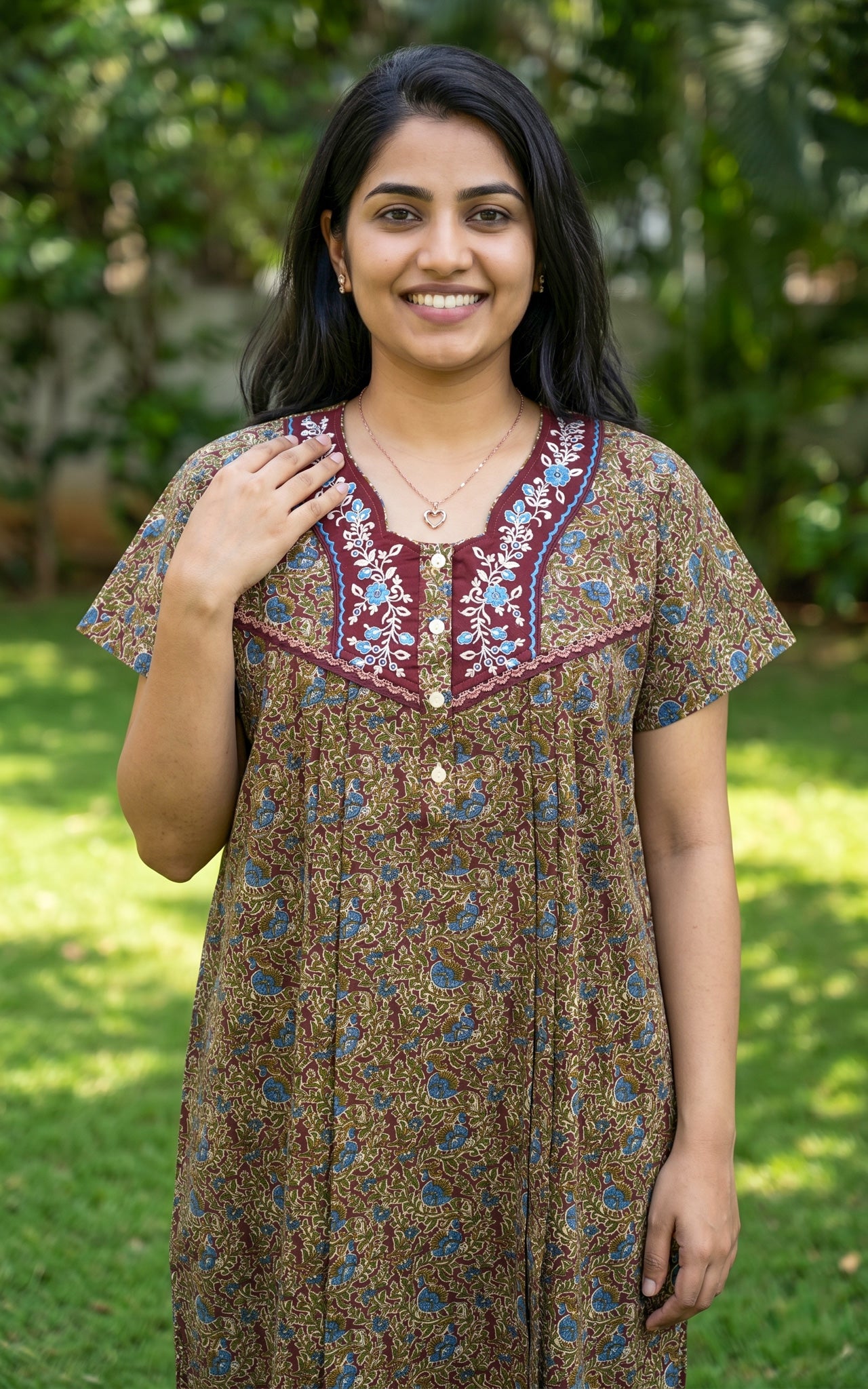 Cotton Straight Fit Nighty-162SS12B