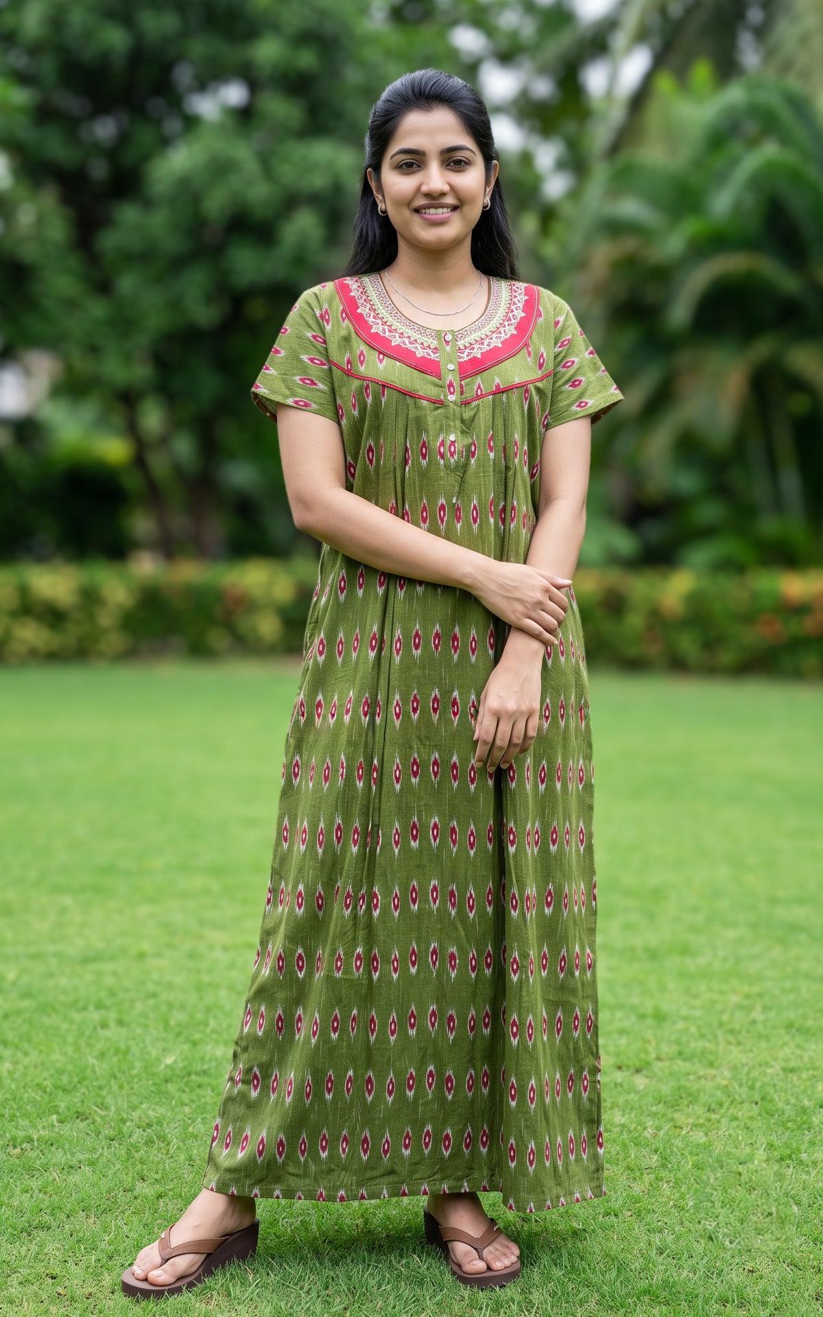 Cotton Straight Fit Nighty-166SS2A