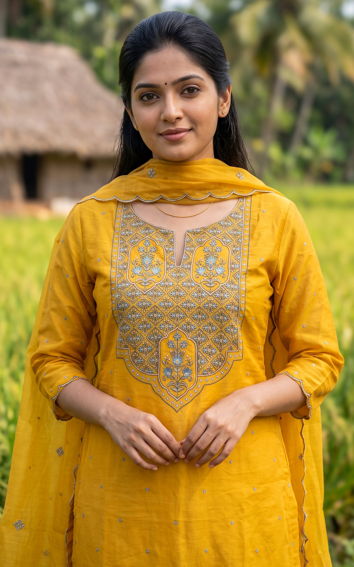 Harini Mustard (Kurti+Pant+Dupatta)