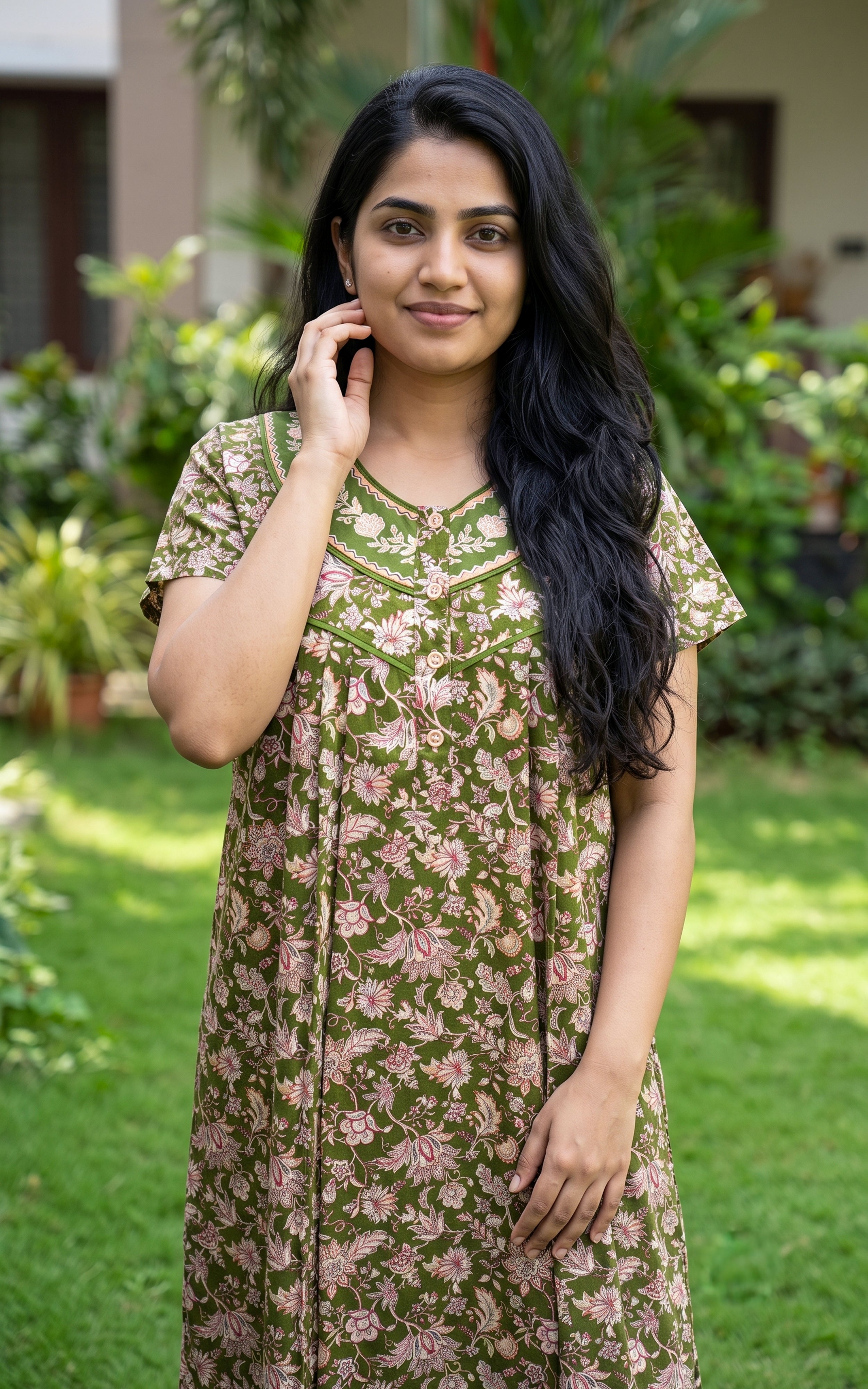 Cotton Straight Fit Nighty-164SS10