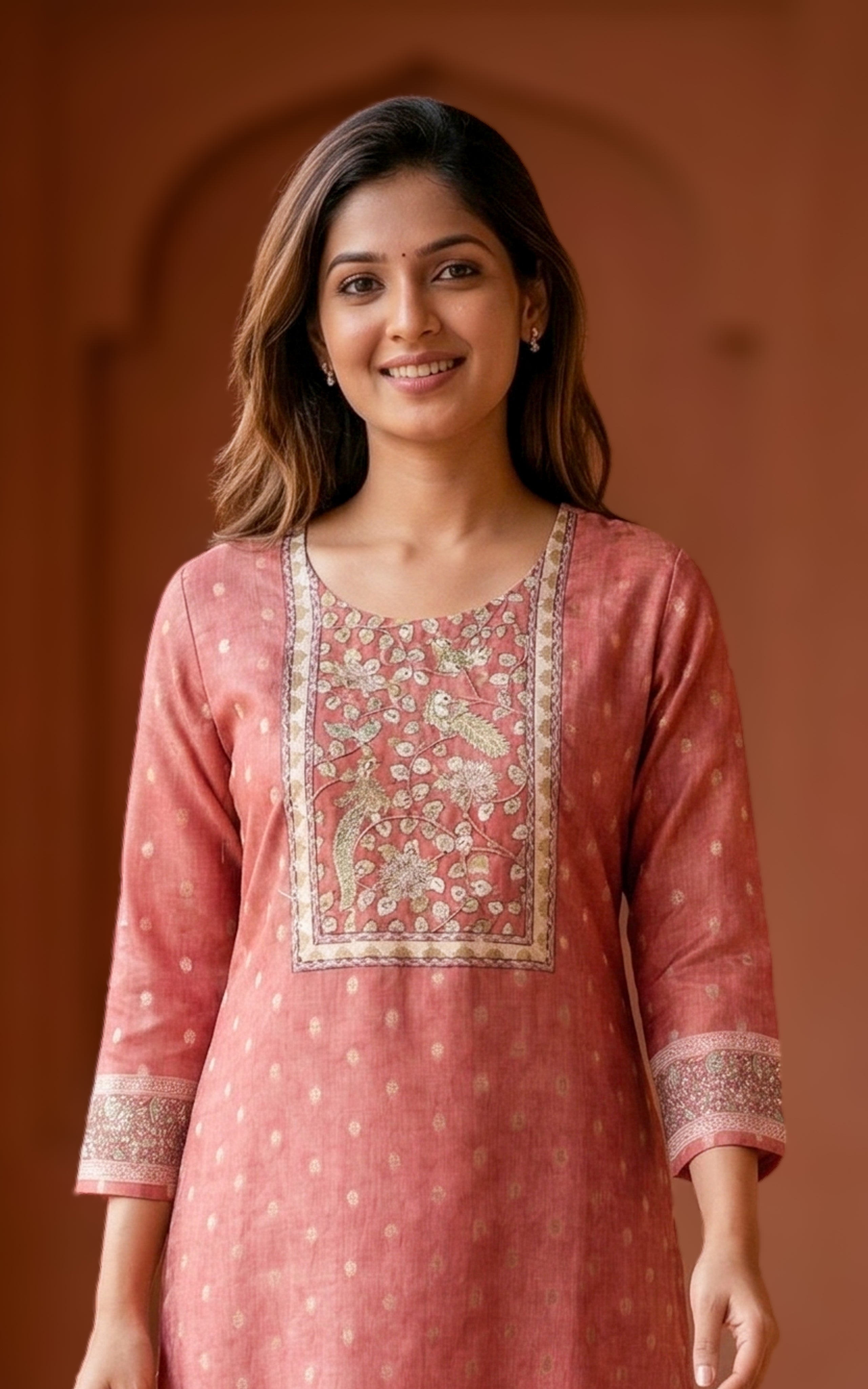 Embroidery Straight Cut Kurti For Women