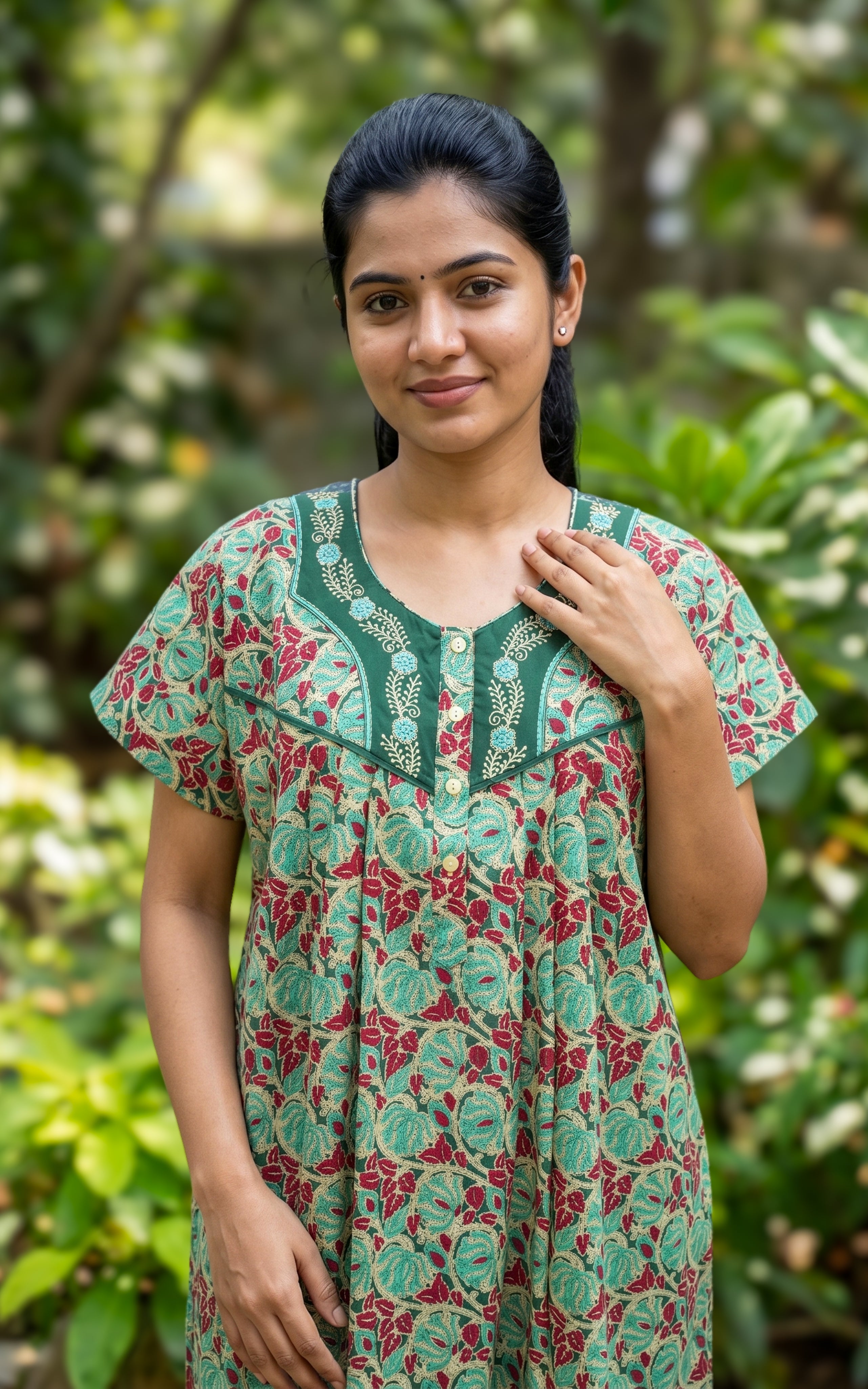 Cotton Straight Fit Nighty-160SS27B
