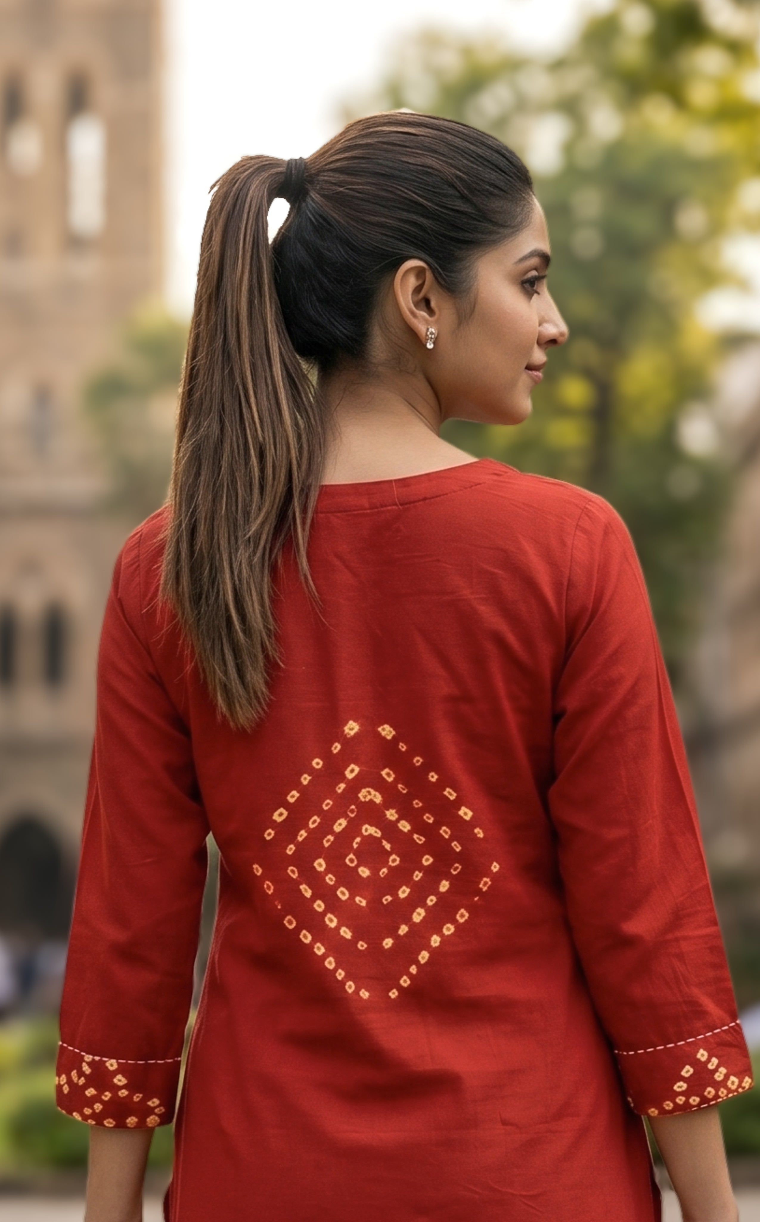 Rithushka Red (Kurti+Pant+Dupatta)