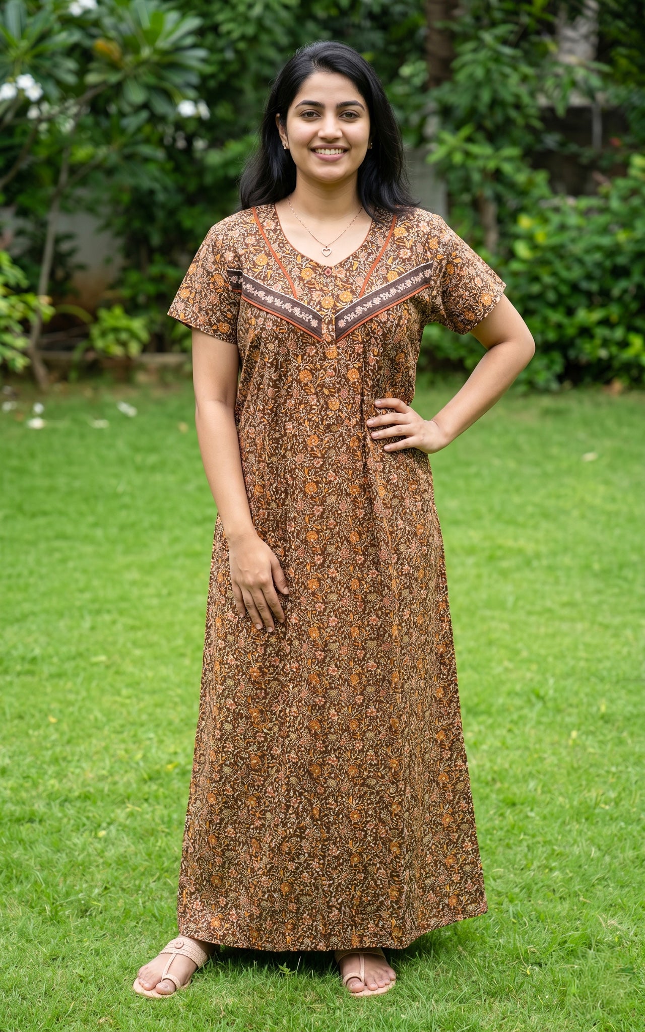 Cotton Straight Fit Nighty-162SS14