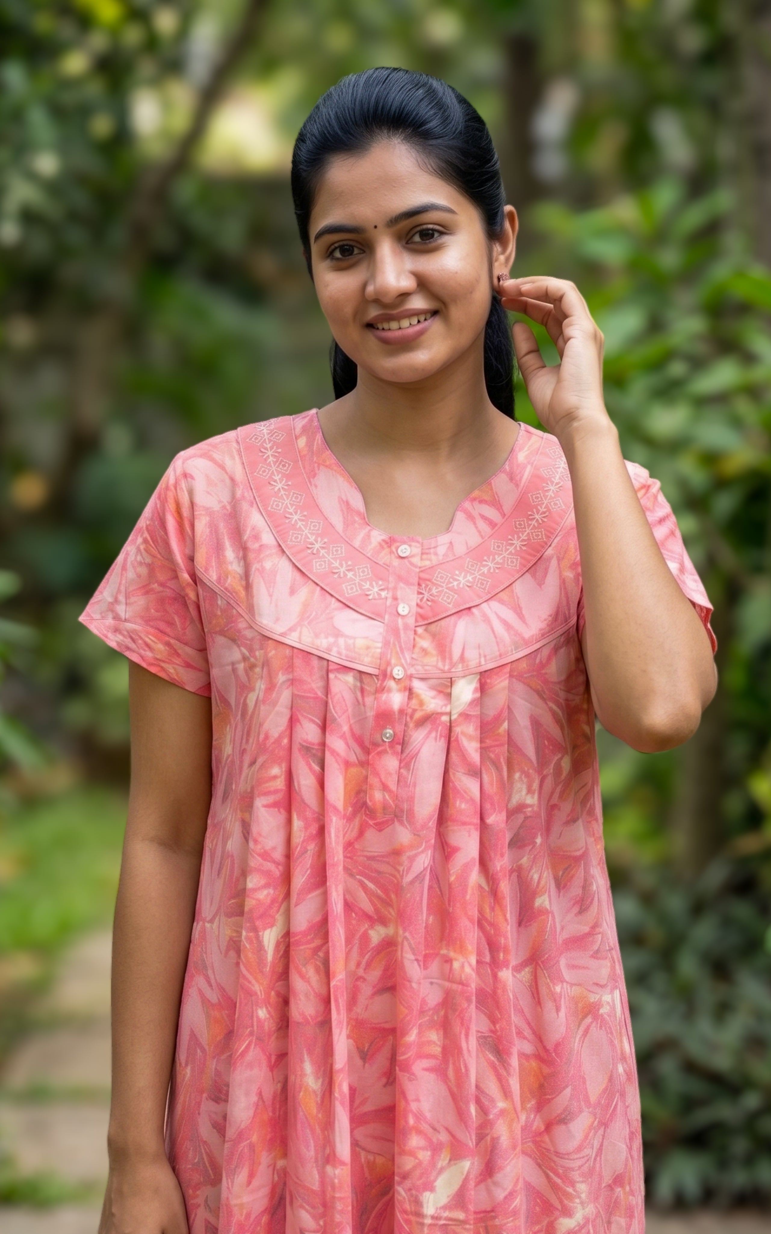 Cotton Straight Fit Nighty-160SS5