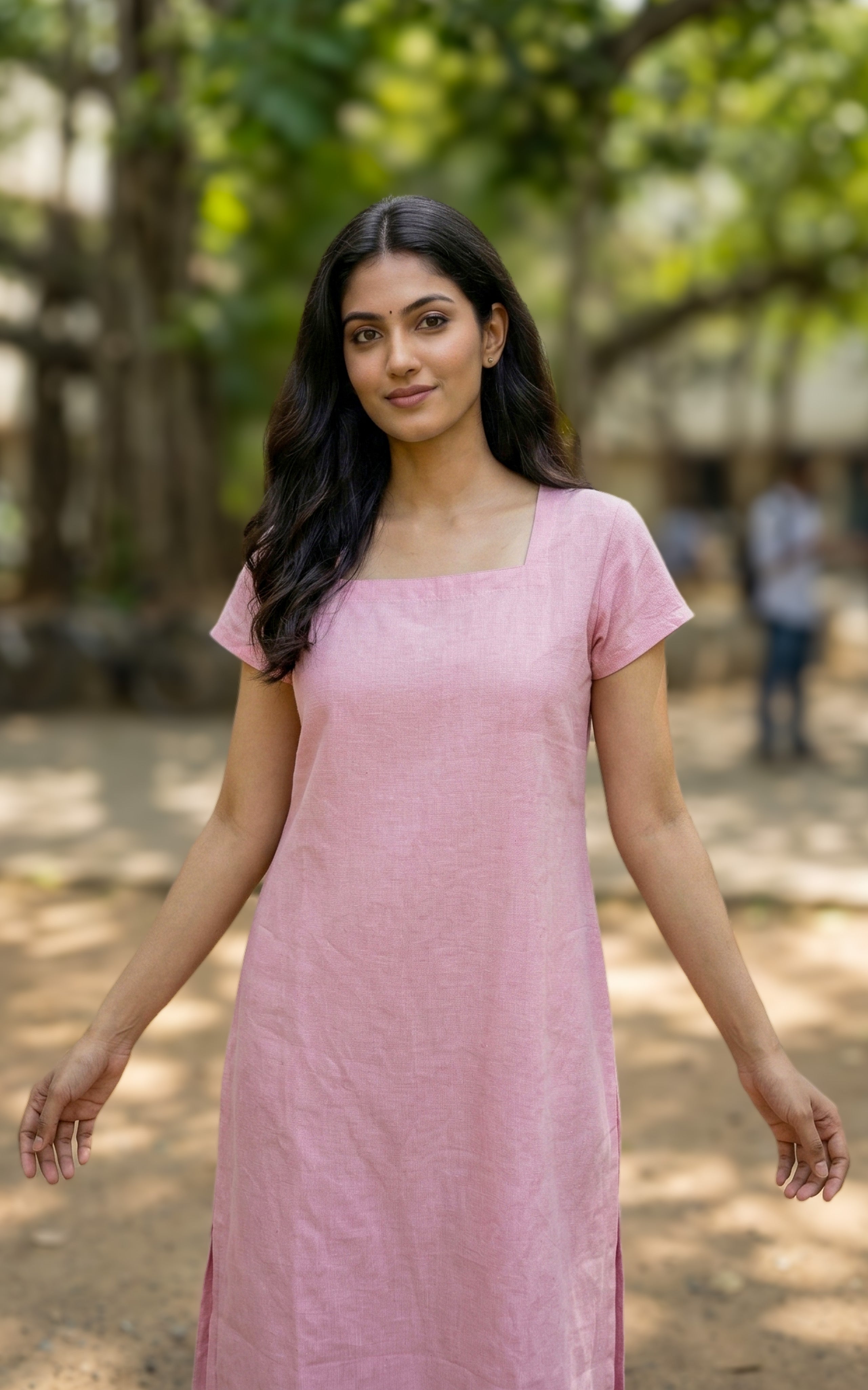 baby pink office wear kurti
formal cotton kurti for women
elegant straight cut cotton kurti
simple cotton kurti for office