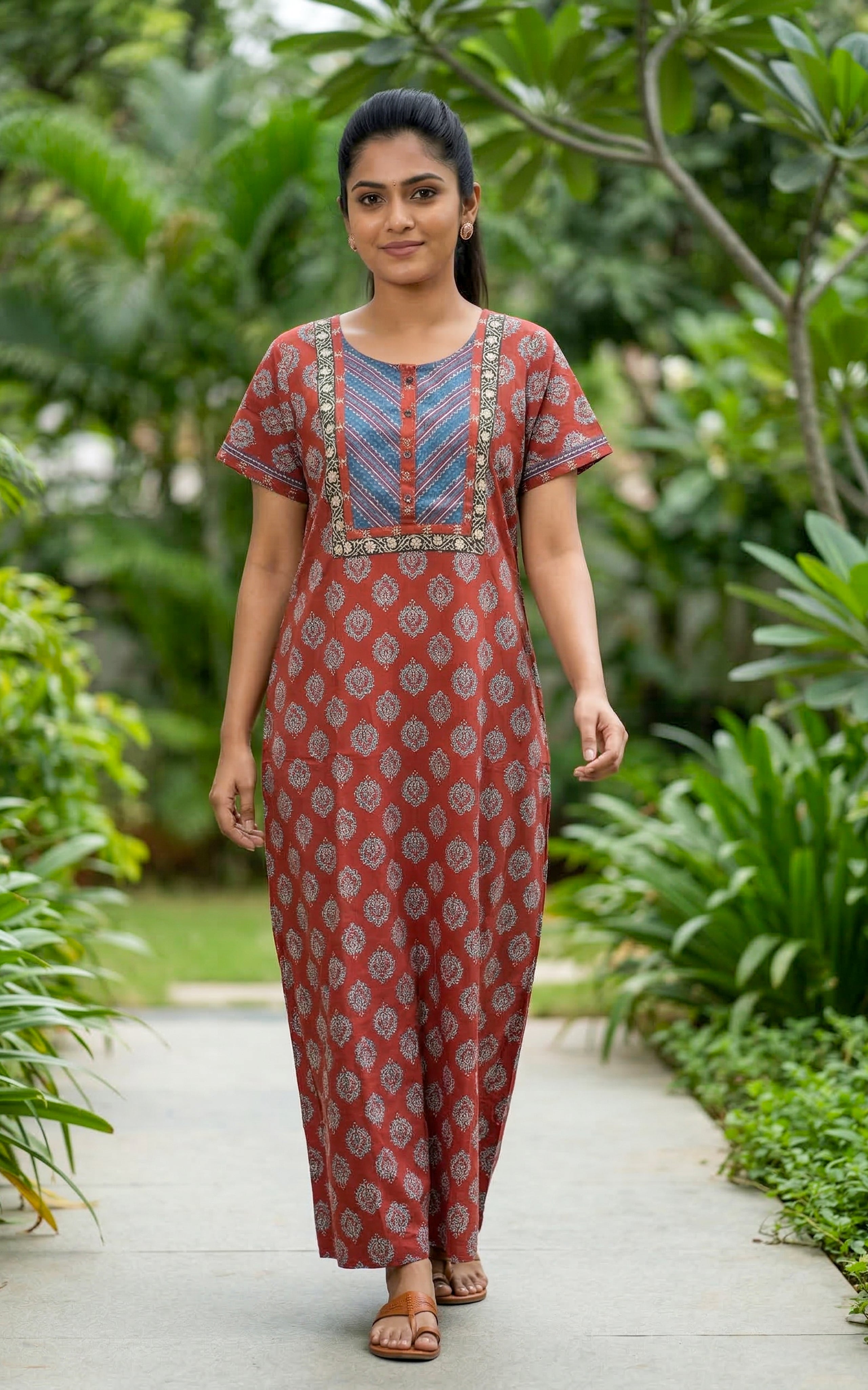 Cotton Straight Fit Nighty-159SR213