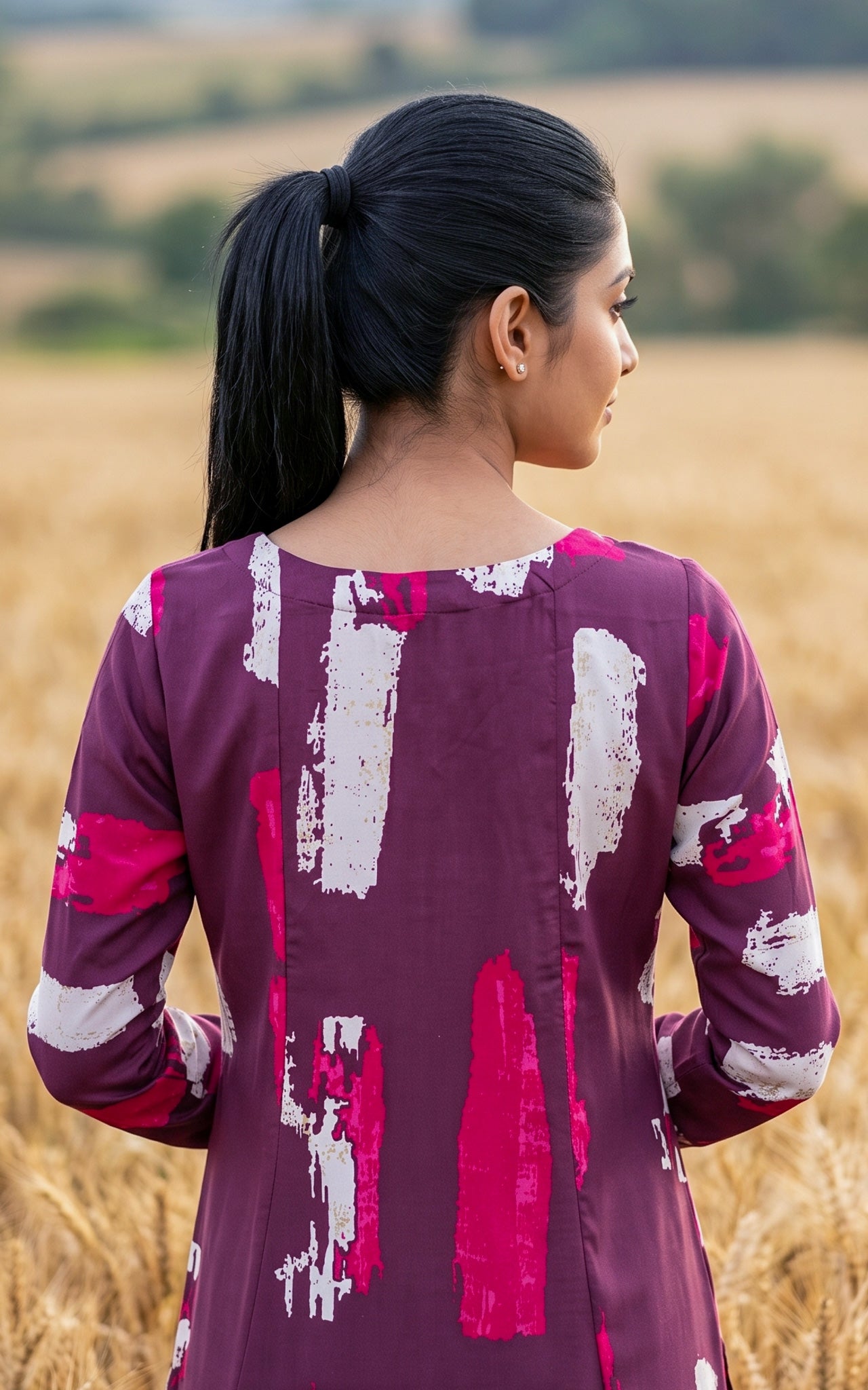 Purple Rayon Ethnic Wear Kurti for Women